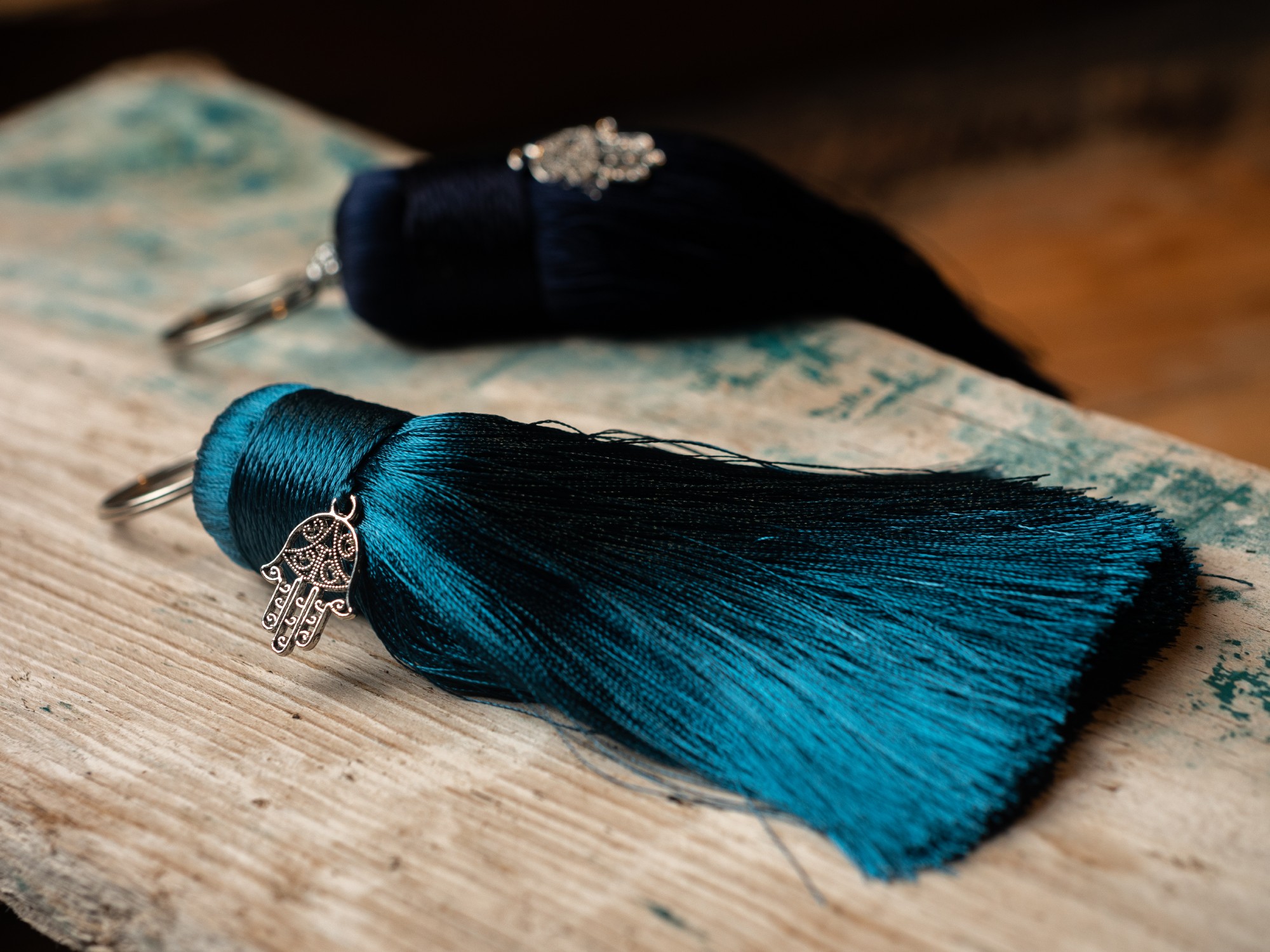 Troddel 'Fatima', blau, H 12 cm, Ø 2 cm