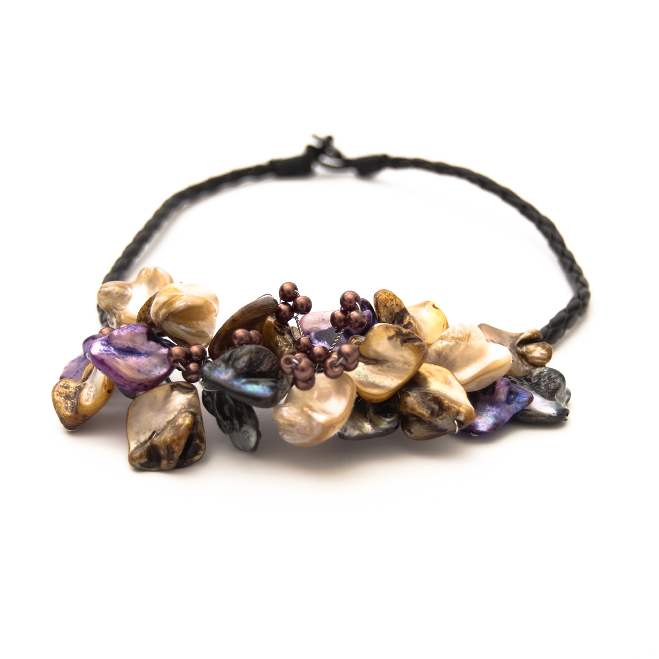 Halskette "Muschelblüte", multicolor