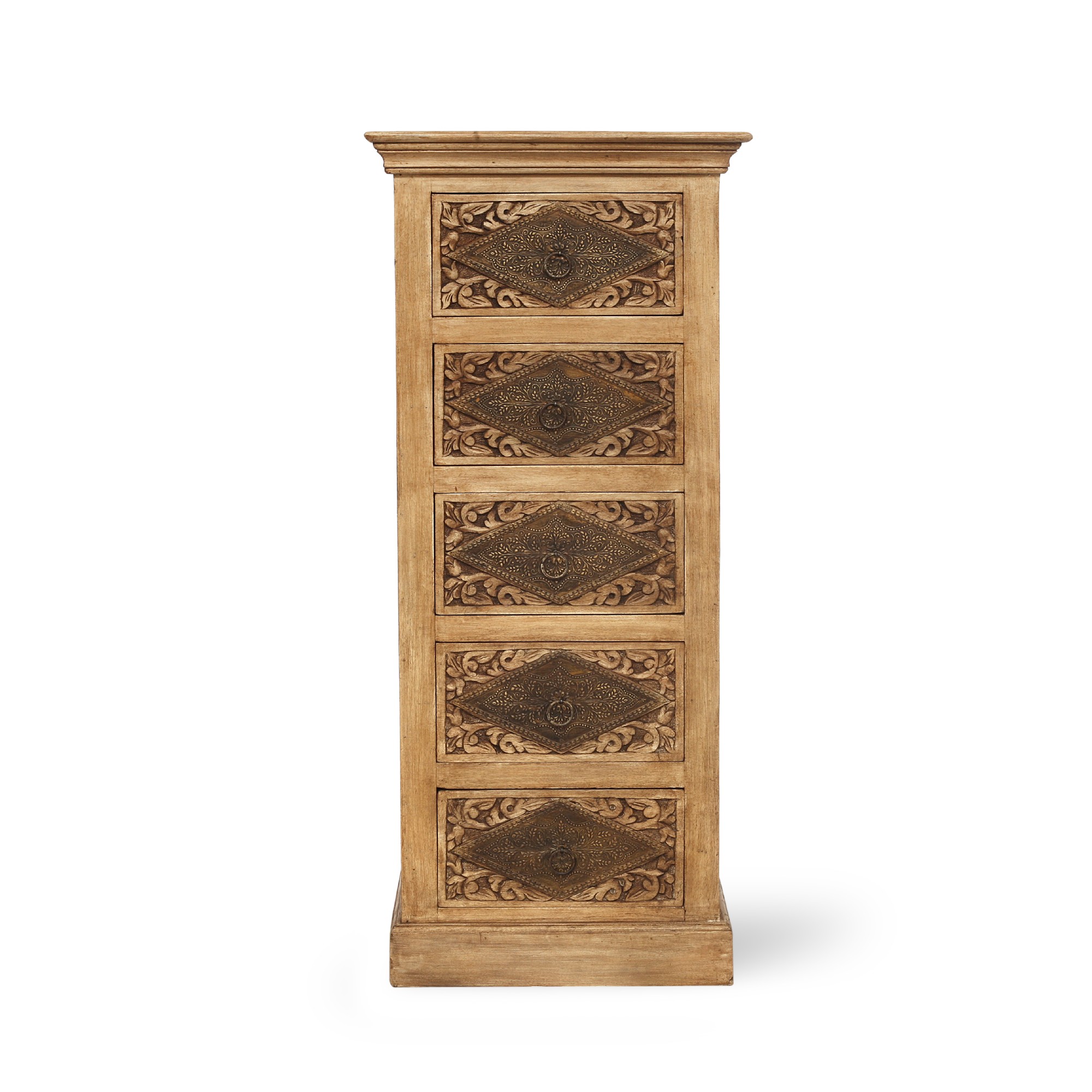 Schubladenschrank 'Mana', Mangoholz, T 52 cm, B 45 cm, H 125 cm