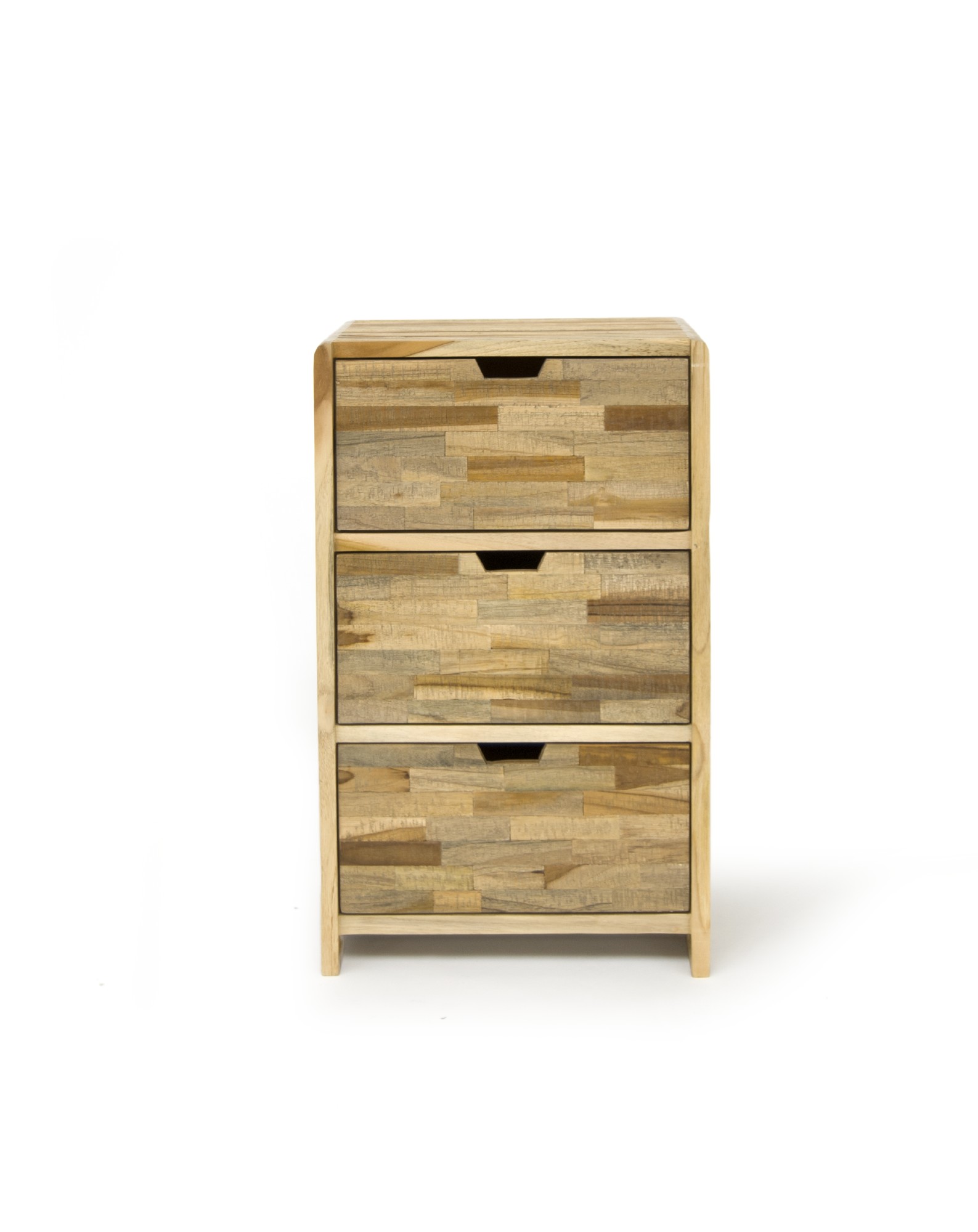 Kommode 'Tea' mit 3 Schubladen, aus recyceltem Teak, B 33 cm, H 73 cm, T 42 cm