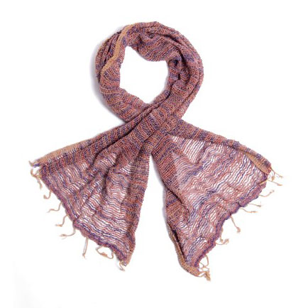 Baumwollschal aus Thailand, mauve/grau, L 175 cm, B 50 cm