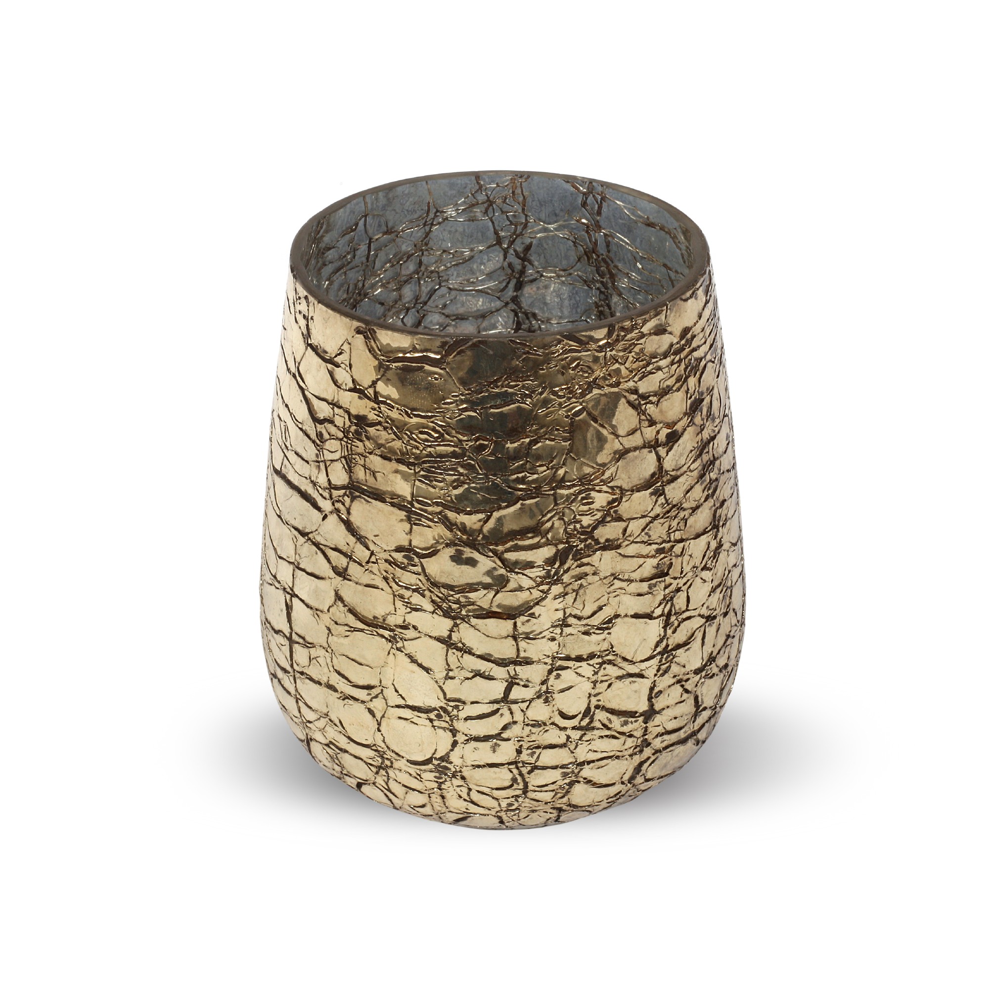 Glas-Windlicht 'Serpent', gold, Ø 9 cm, H 13 cm