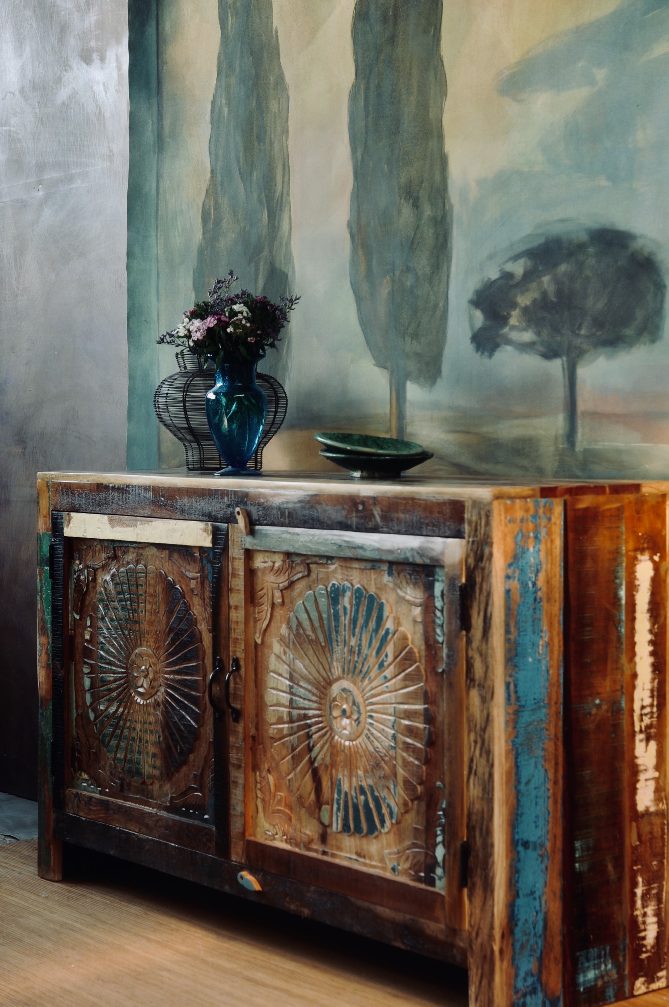 Sideboard 'Sune', natur, Restfarbe, T 45 cm, B 145 cm, H 90 cm