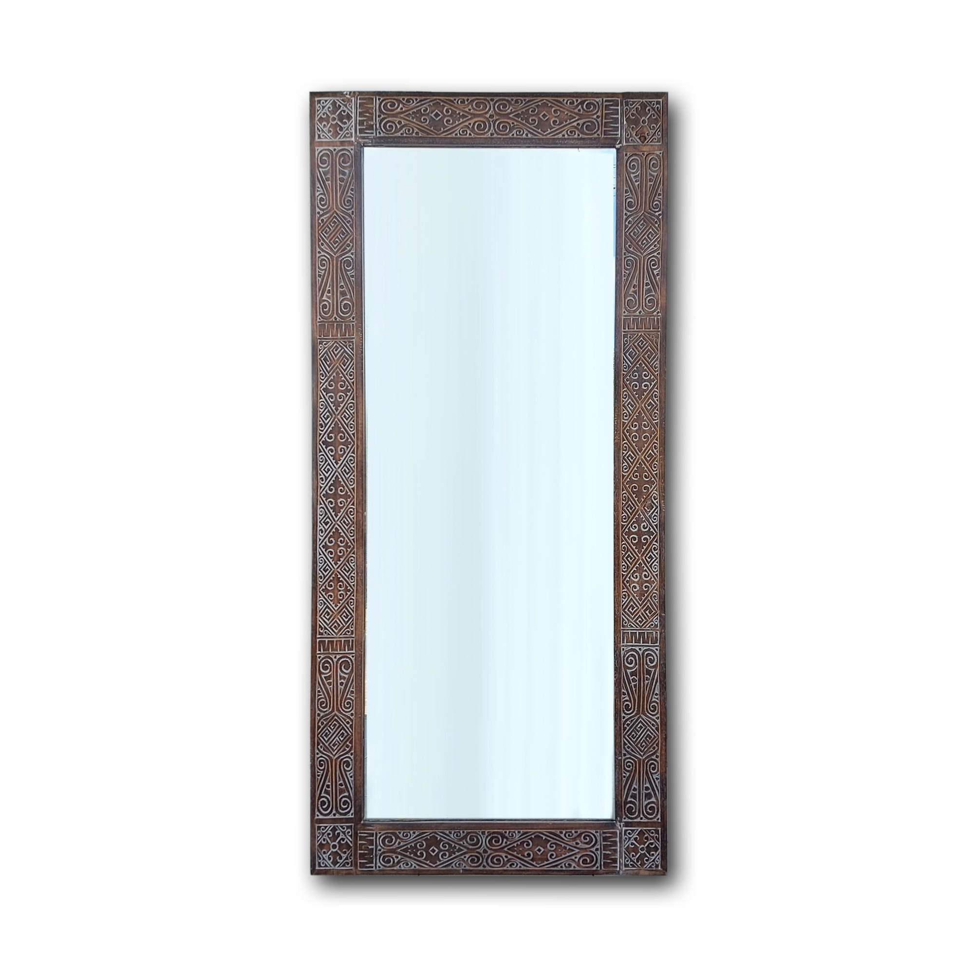 Spiegel 'Toraja' mit Holzrahmen, H 179 cm, B 82 cm, L 3 cm