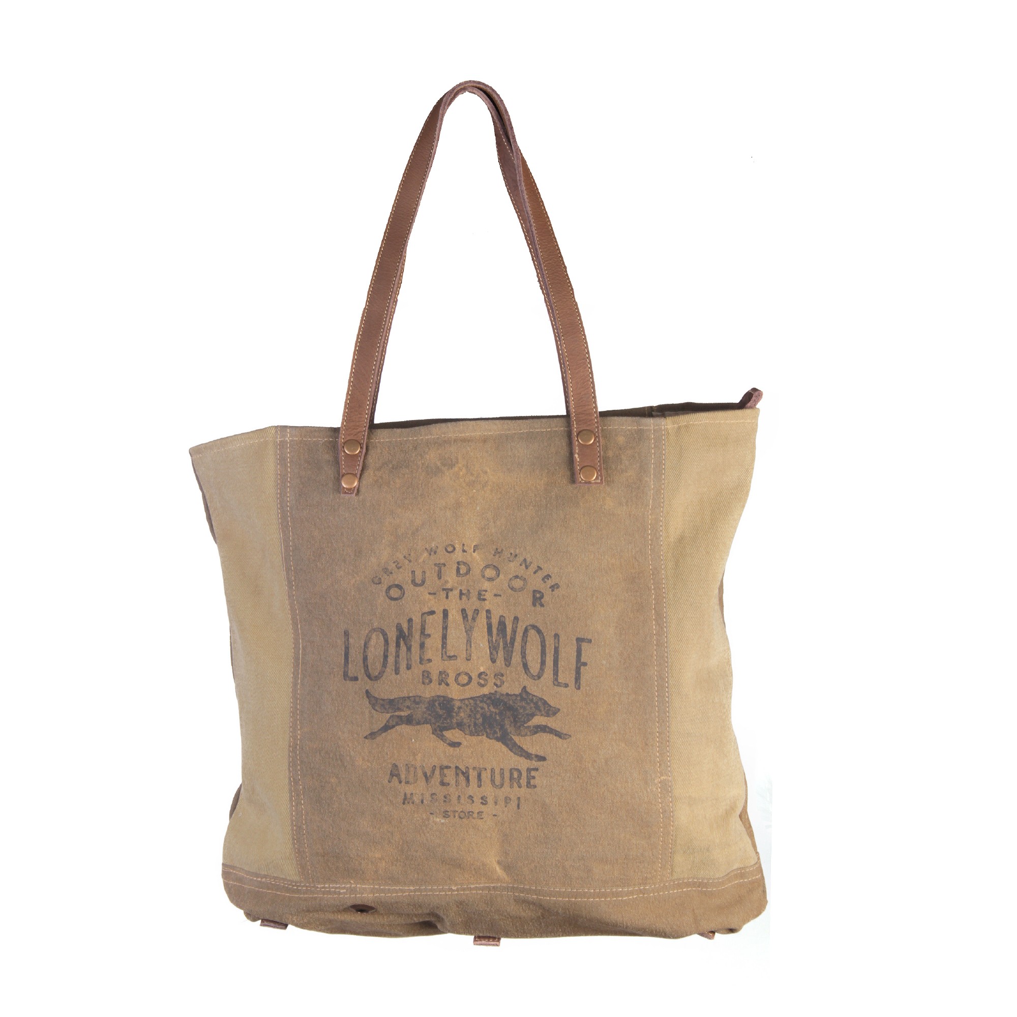 Shopper 'Lonelywolf', beige, B 49 cm, H 42 cm