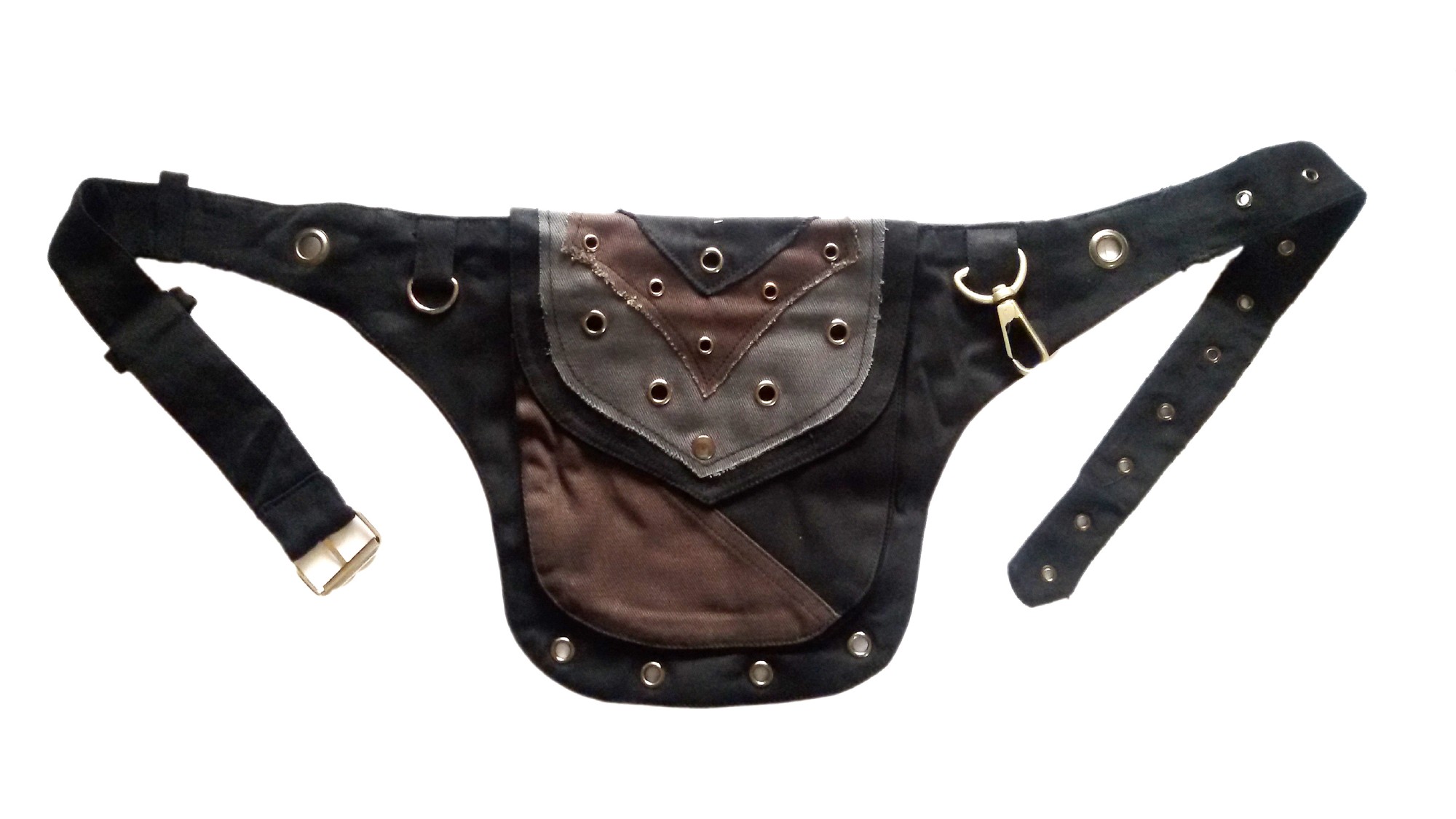 Gürteltasche 'Kharo', schwarz, braun, grau, Einheitsgröße