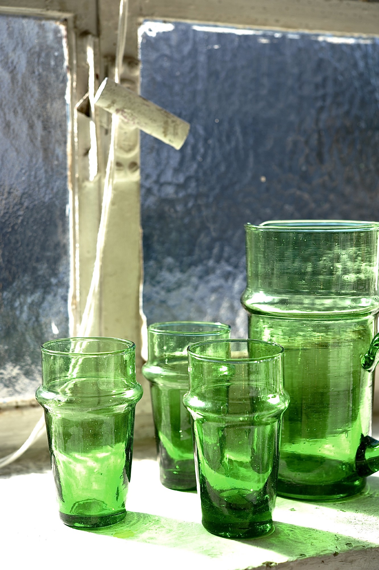 Glasreihe 'Beldi' Trinkglas, grün, Ø 6,5 cm, H 12 cm