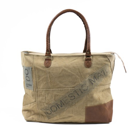 Shopper 'Jaideev' aus derbem Leinen, beige, B 50 cm, H 35 cm