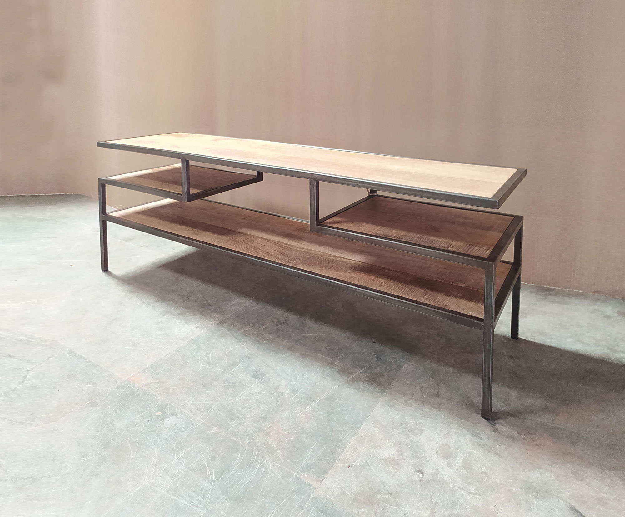 TV-Board 'Sveg', natur, anthrazit, B 149 cm, T 40 cm, H 50 cm