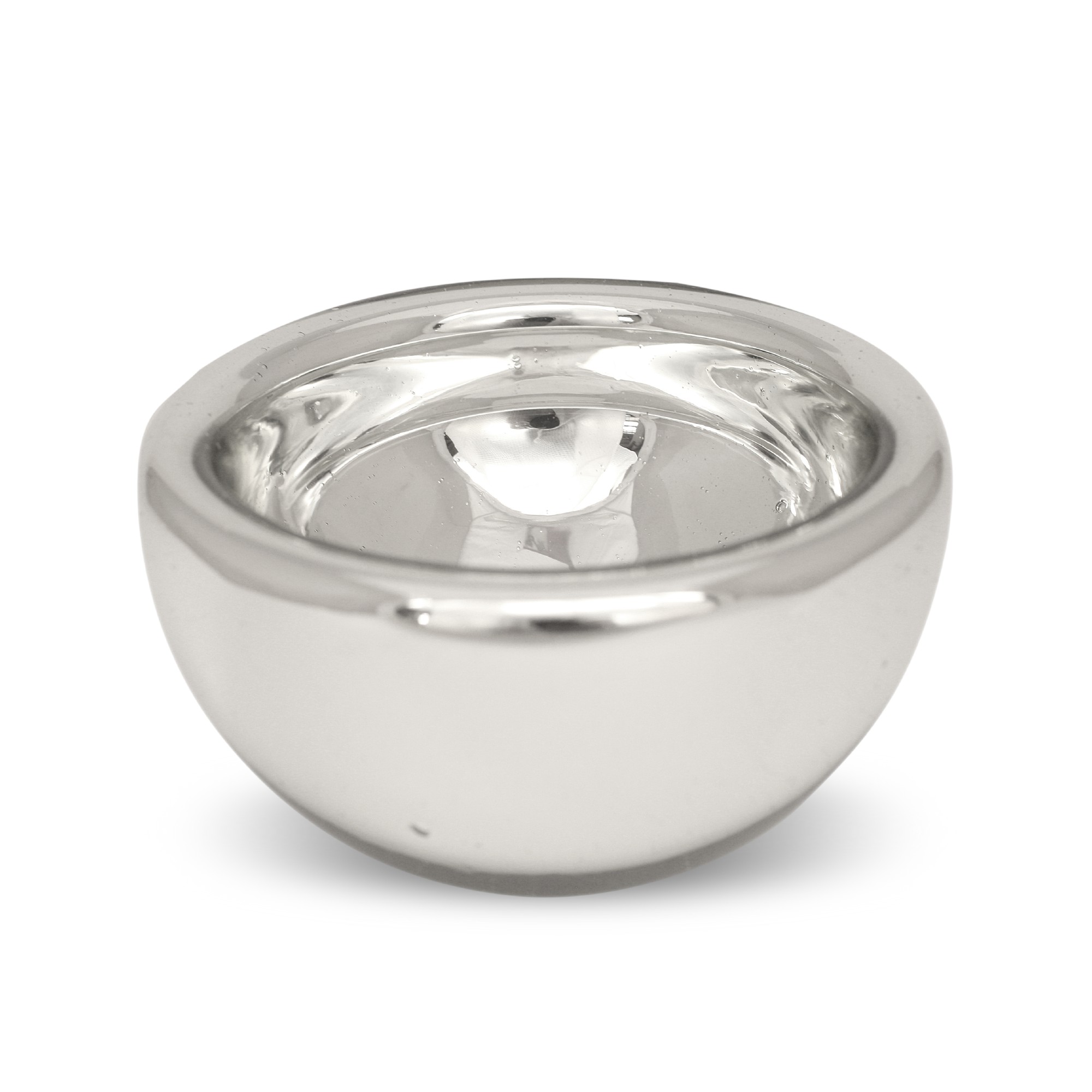 Glasschale, silber, Ø 12 cm, H 7 cm