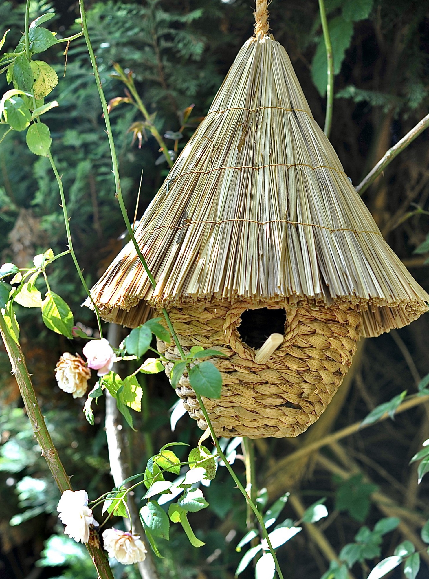 Vogelhaus aus Wasserhyazinthe, H 40 cm, Ø 30 cm