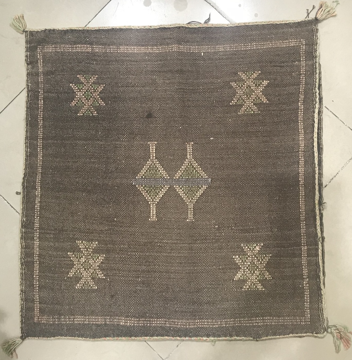 Kissenhülle aus Sabra, grau-braun, T 50 cm, B 50 cm
