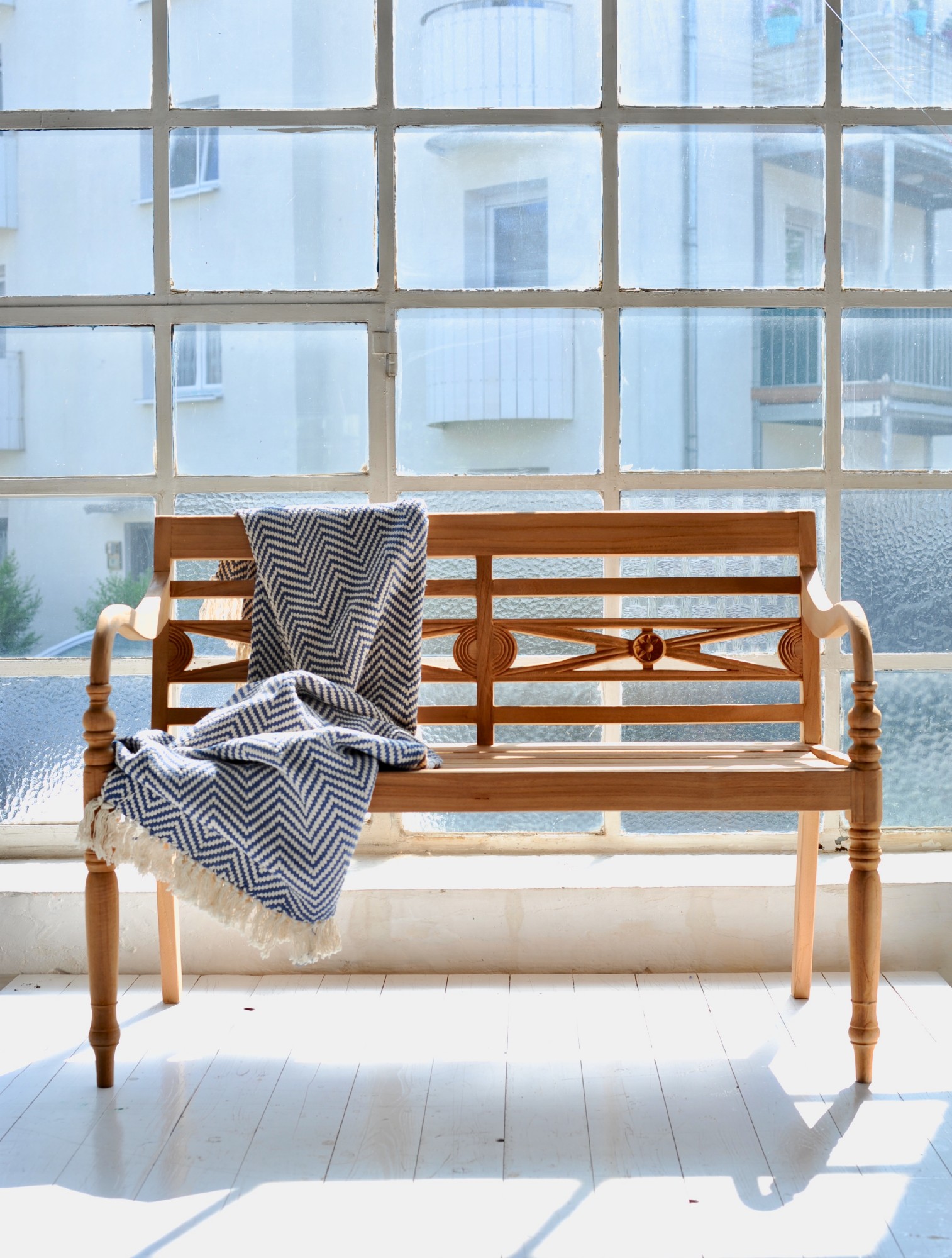 Teakholzbank 'Batavia' 2-Sitzer, natur, B 120 cm, H 85 cm, T 50 cm