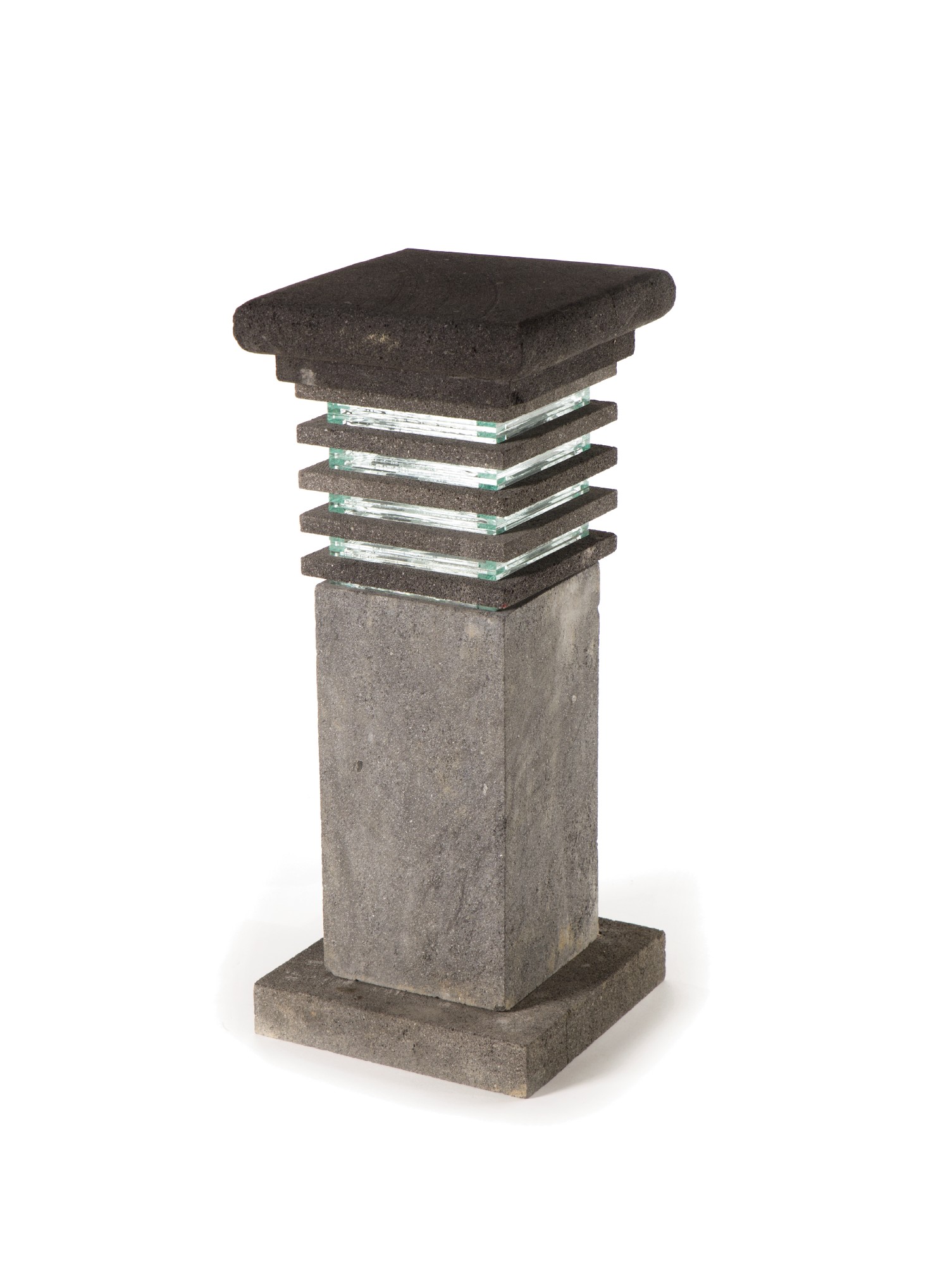 Lavasteinleuchte 'Ochiba', grau, T 30 cm, B 30 cm, H 71 cm