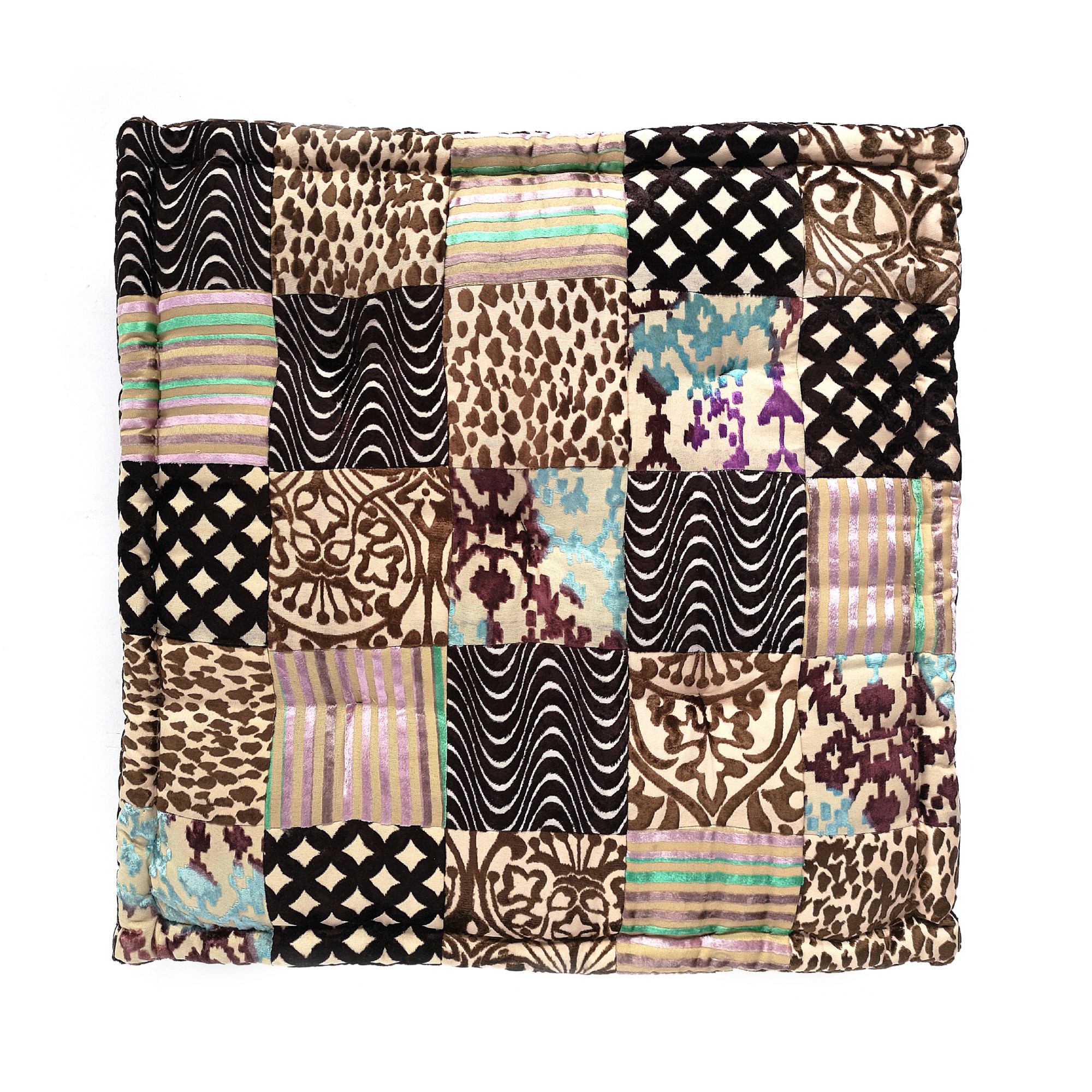 Sitzkissen Patchwork, braun, T 60 cm, B 60 cm, H 10 cm
