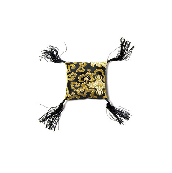 Klangschalenkissen, schwarz/gold, L 13 cm, B 13 cm, H 4 cm