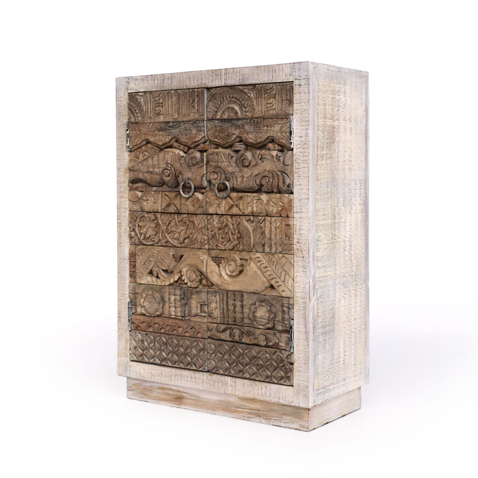 Schrank 'Dandipur' 2-türig, Mangoholz, B 80 cm, H 115 cm, T 40 cm
