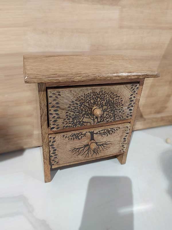 Schubladentruhe, B 20 cm, T 11 cm, H 21 cm