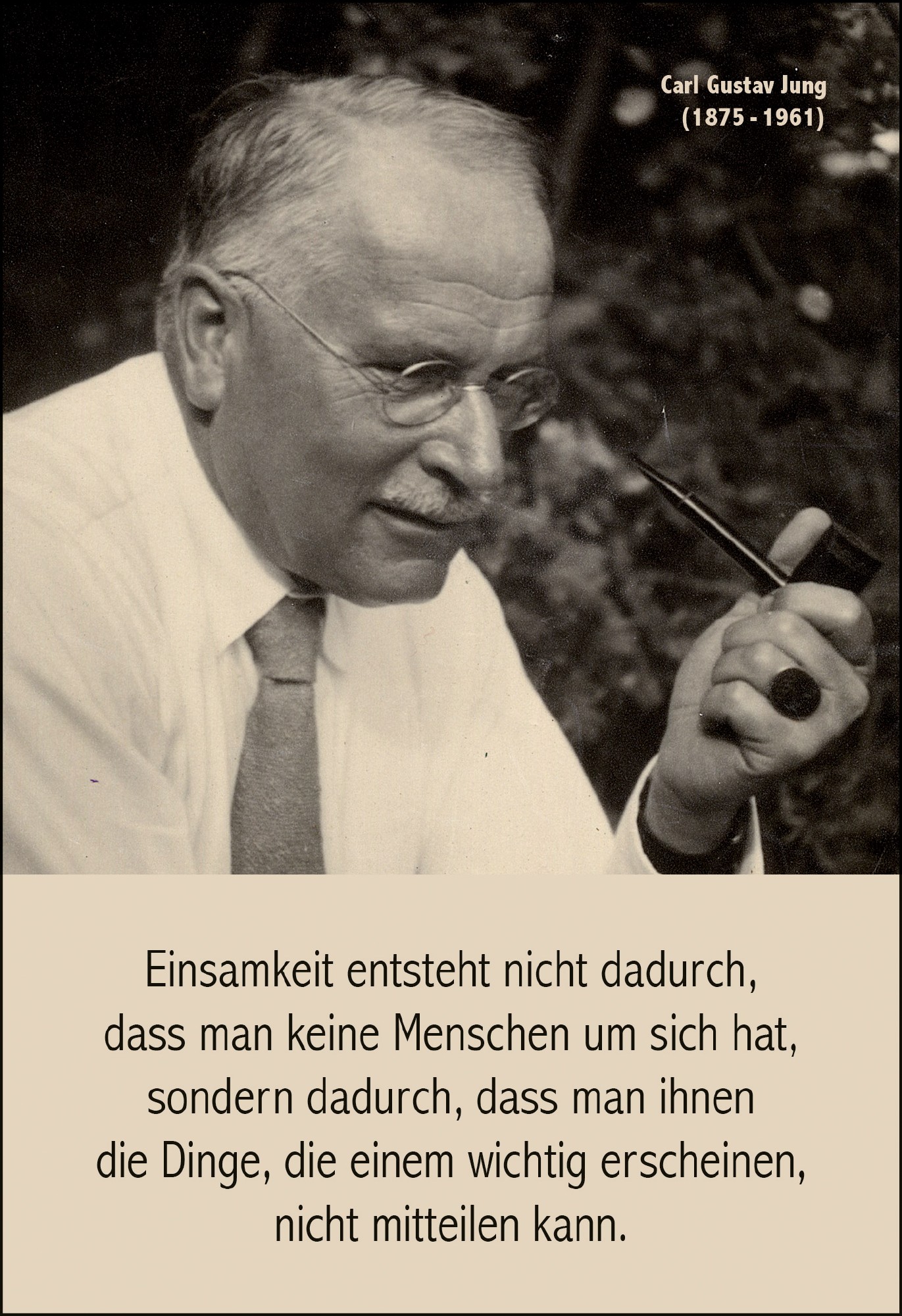 Postkarte 'Einsamkeit entsteht nicht...'