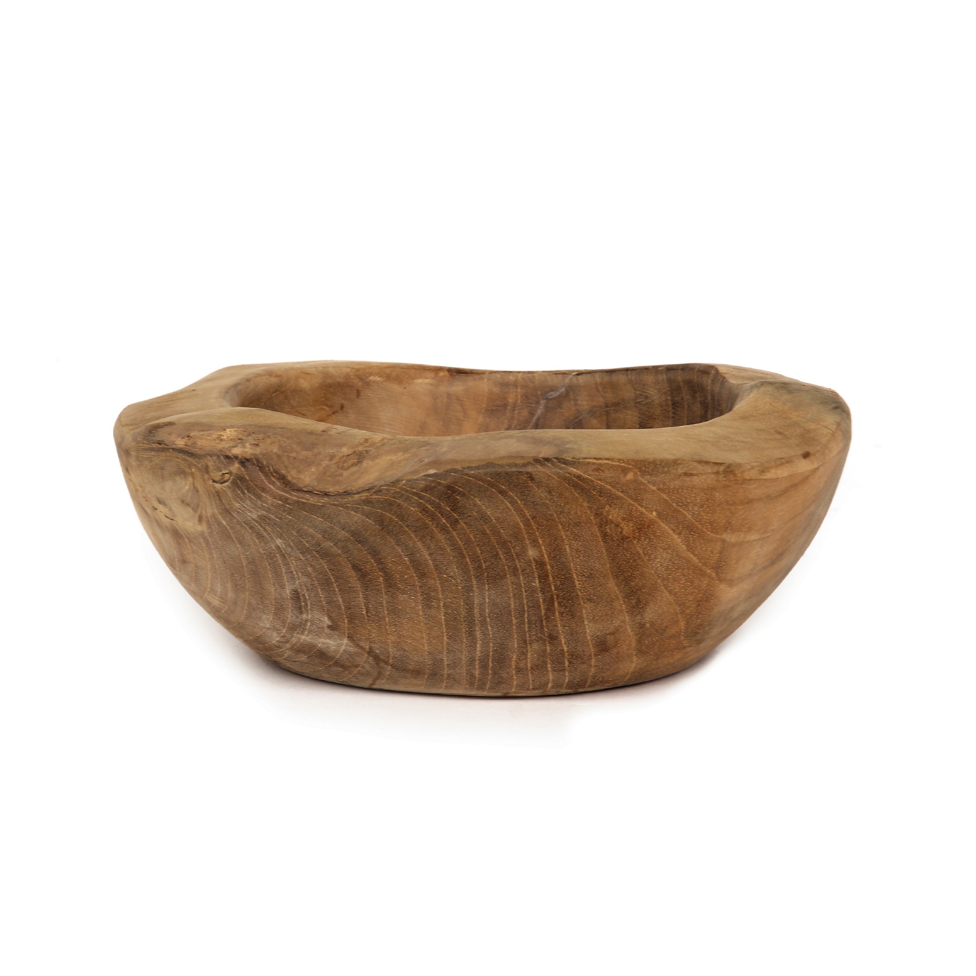 Holzschale aus Restholz, Teak, Ø min. 20 cm, H ca. 5 cm