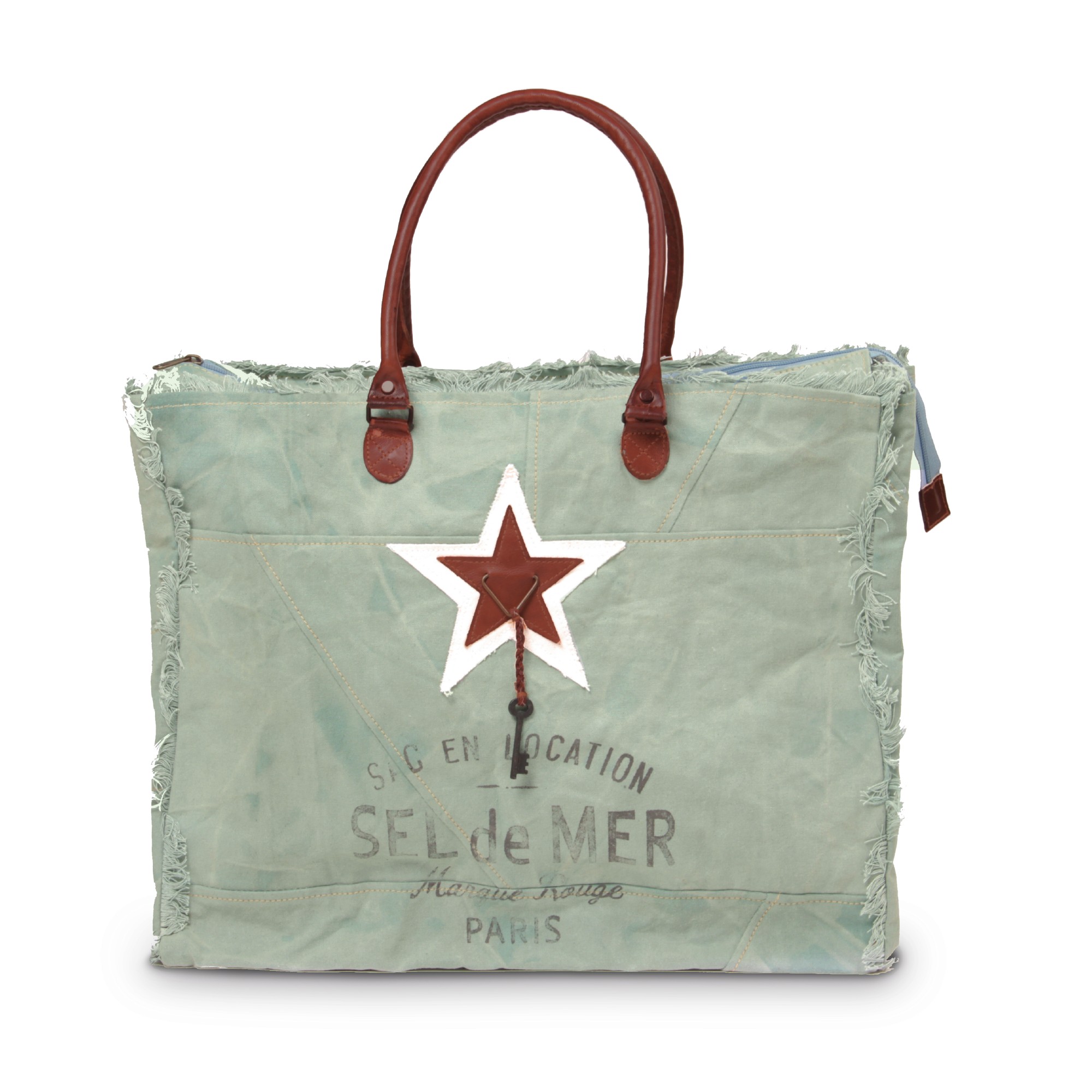 Umhängetasche 'Sel de Mer', meeresgrün, B 50 cm, H 40 cm