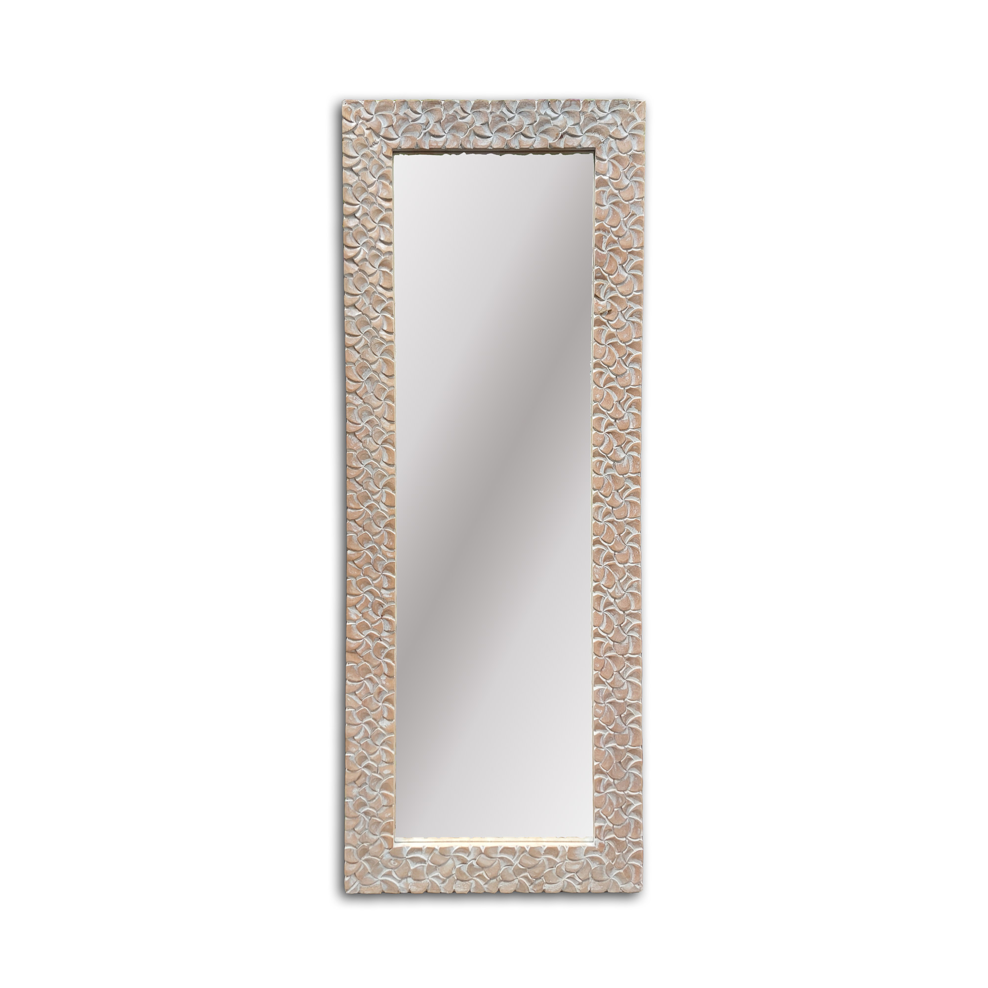 Spiegel 'Blütenmosaik', whitewash, B 50 cm, H 150 cm, T 3 cm
