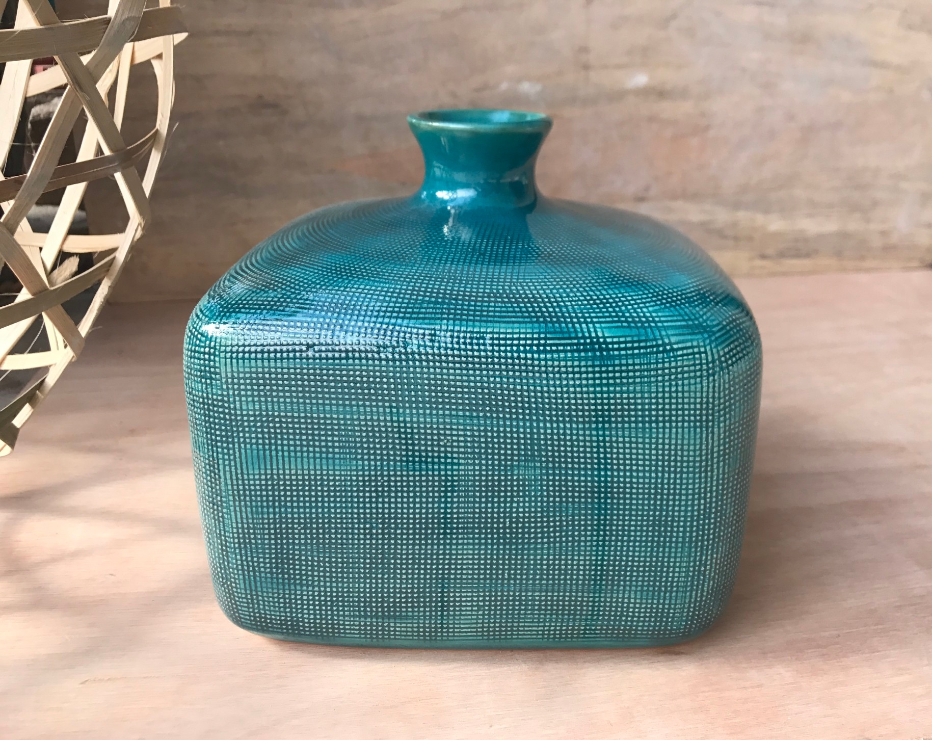 Vase 'Aquila', blau, Ø 20 cm, H 17,5 cm