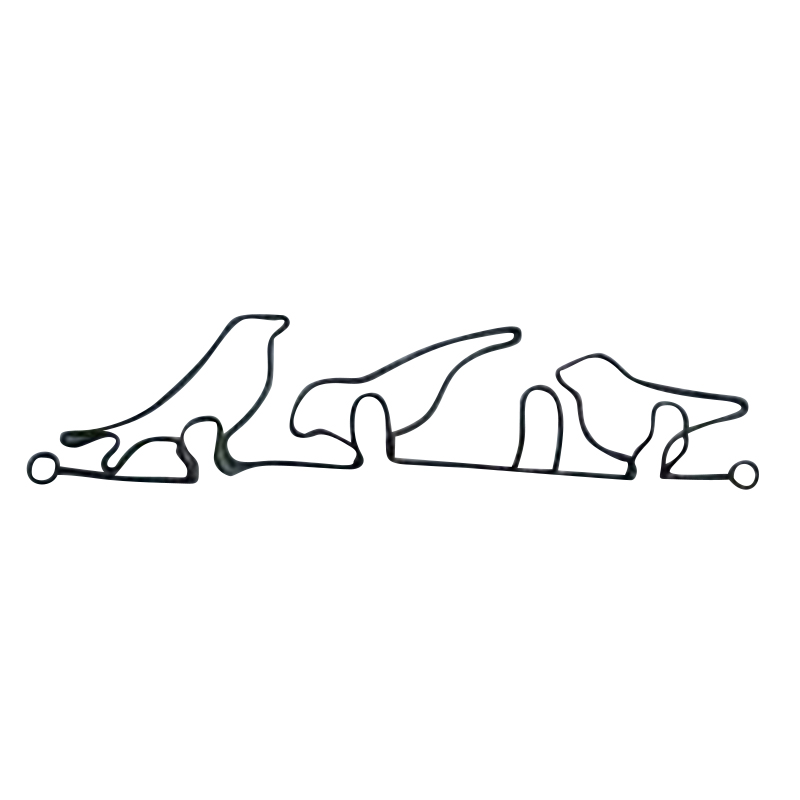4er Hakenleiste 'Birds', antik-grau, B 24 cm, H 5 cm