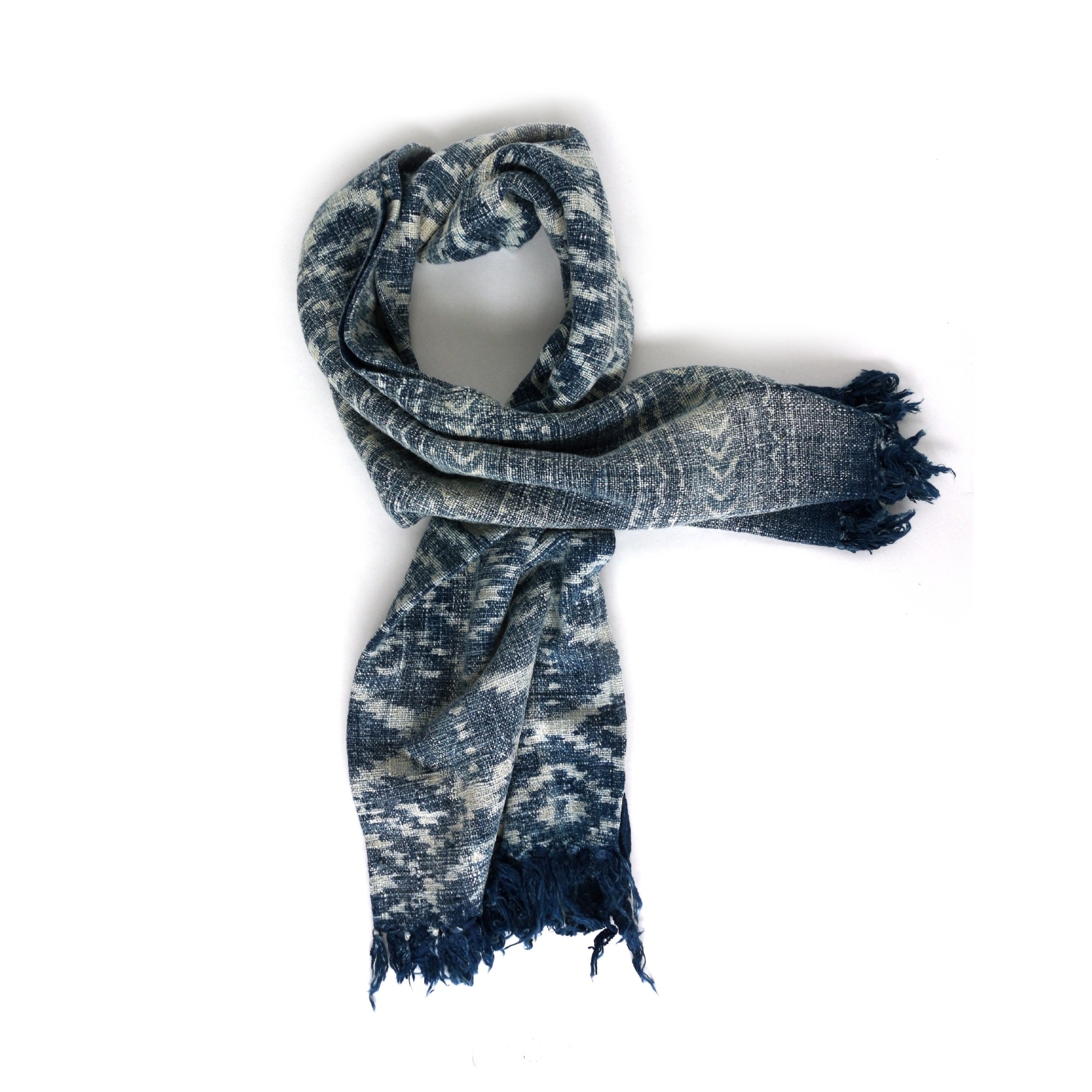 Throw 'Udupi', dunkelblau, weiß, T 125 cm, B 170 cm
