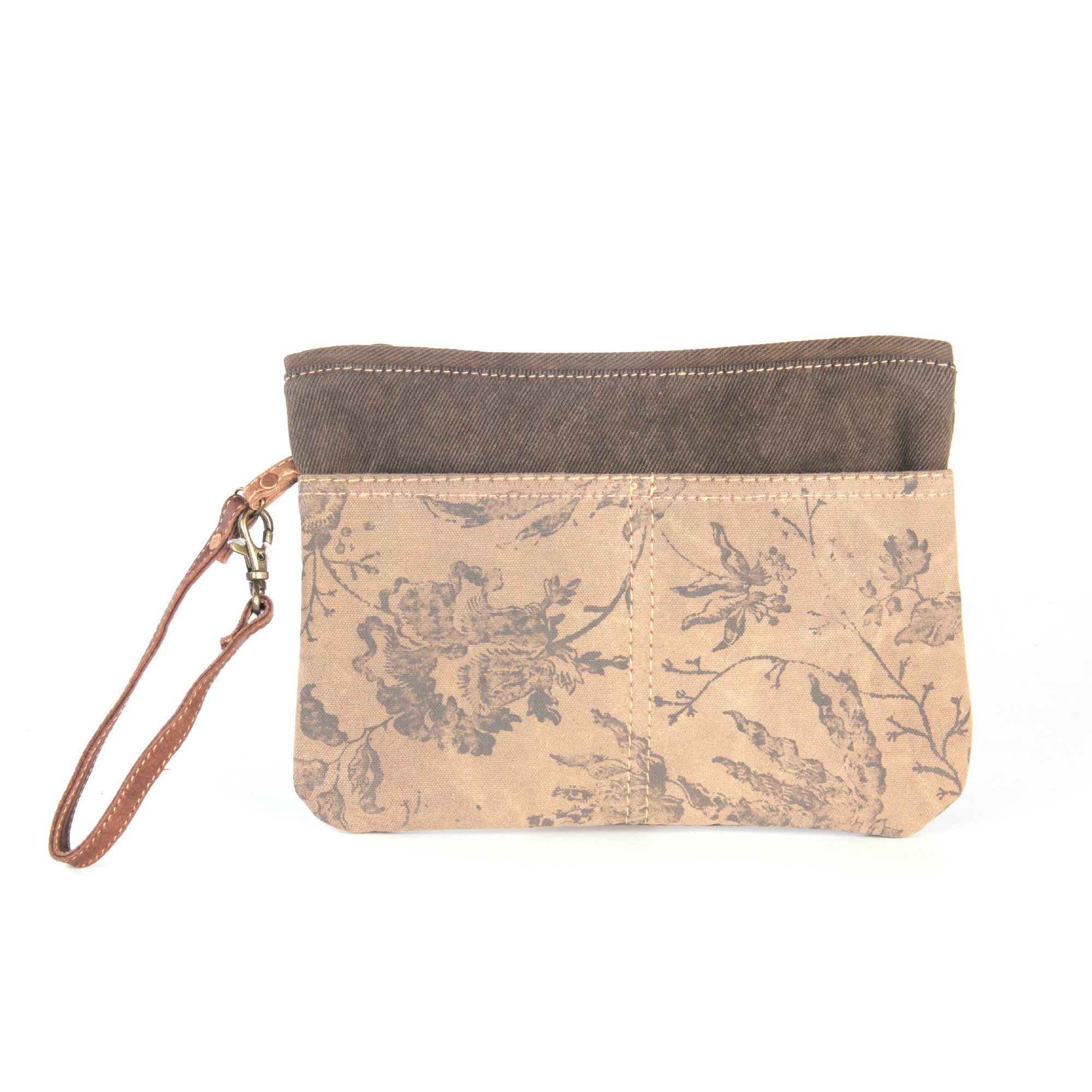 Etui 'Flora', grau-beige, B 25 cm, H 17 cm