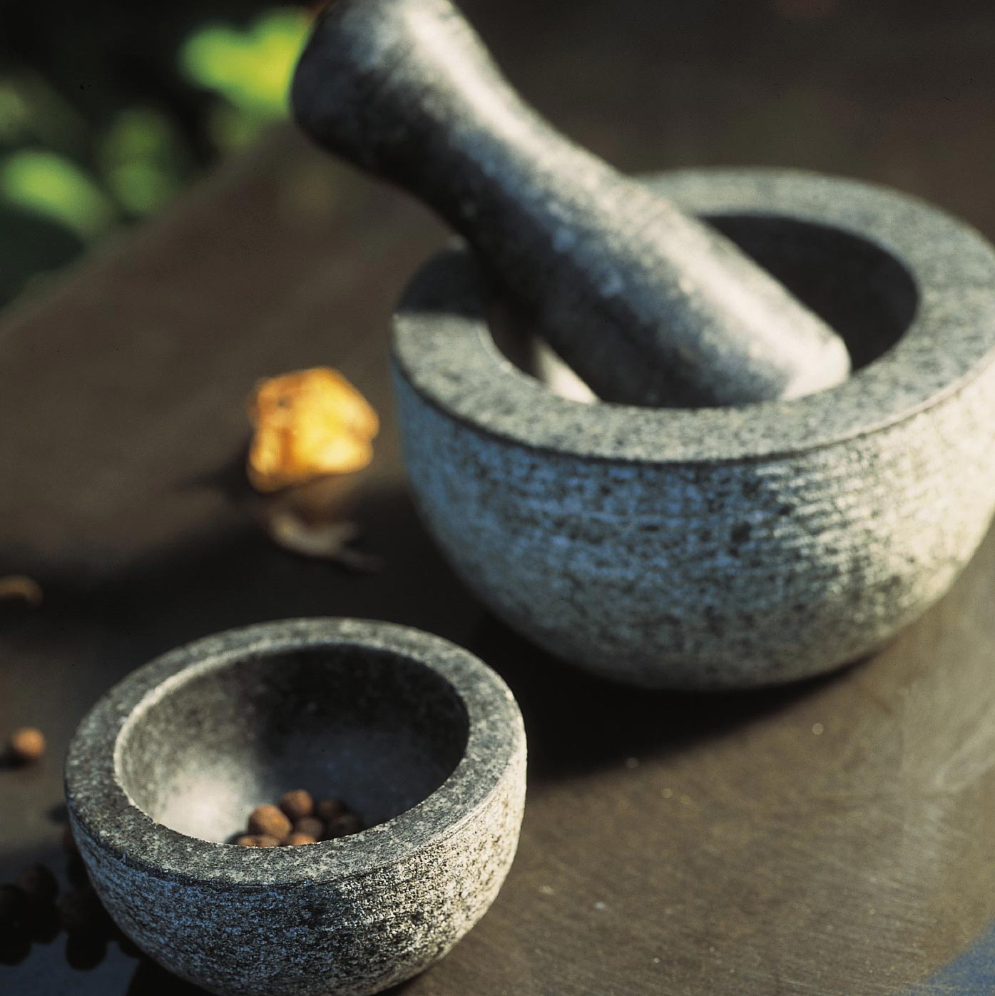 Mörser 'Guacamole', 3-teilig, aus Granit, Ø 11,5 cm, H 6 cm