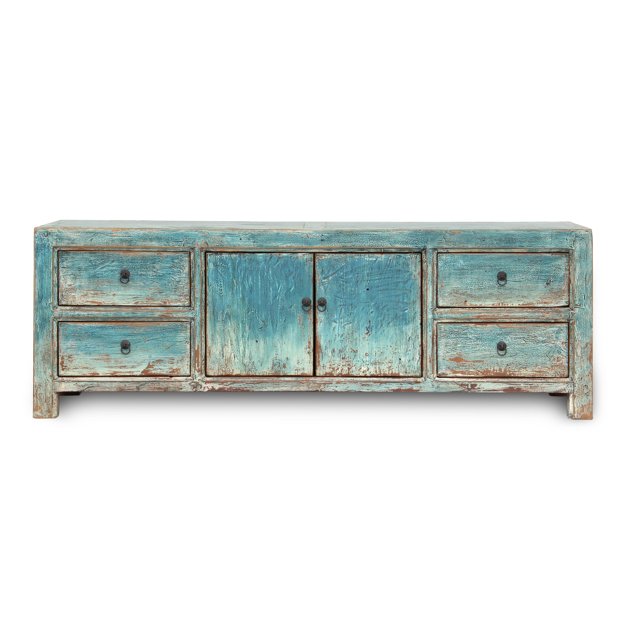 TV-Schrank, 4 Schubladen, 2 Türen, türkis, T 42 cm, B 170 cm, H 58 cm