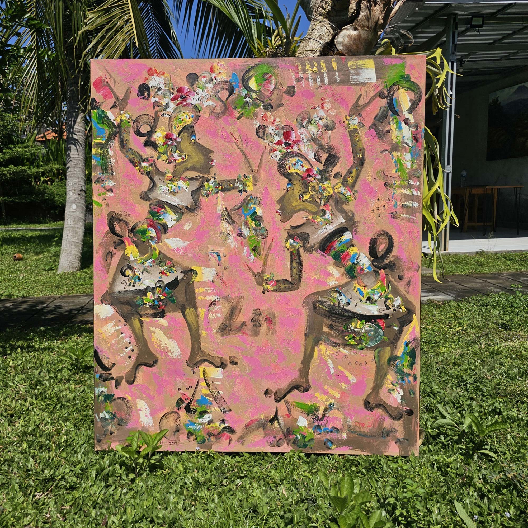 Gemälde 'Dancing', Acryl auf Leinwand, H 120 cm, B 100 cm