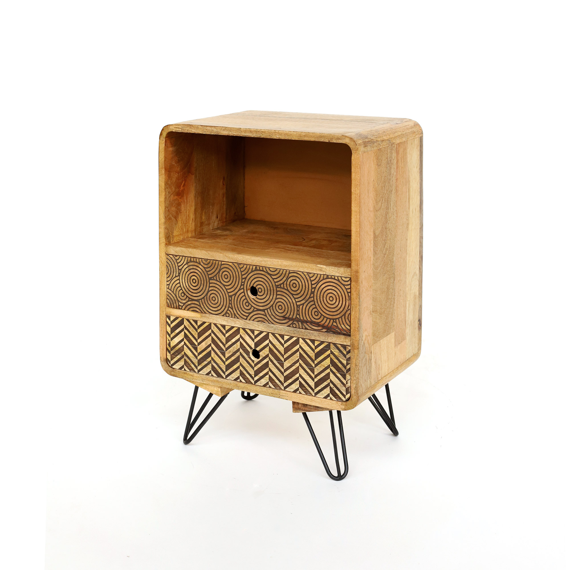 Kommode 'Claire' mit 2 Schubladen, Mangoholz, B 45 cm, L 30 cm, H 66 cm