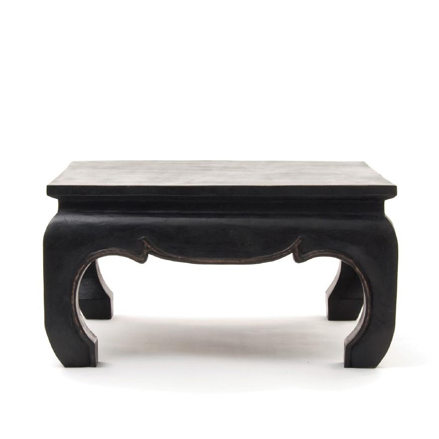 Opiumtisch, schwarz, T 76 cm, B 76 cm, H 41 cm