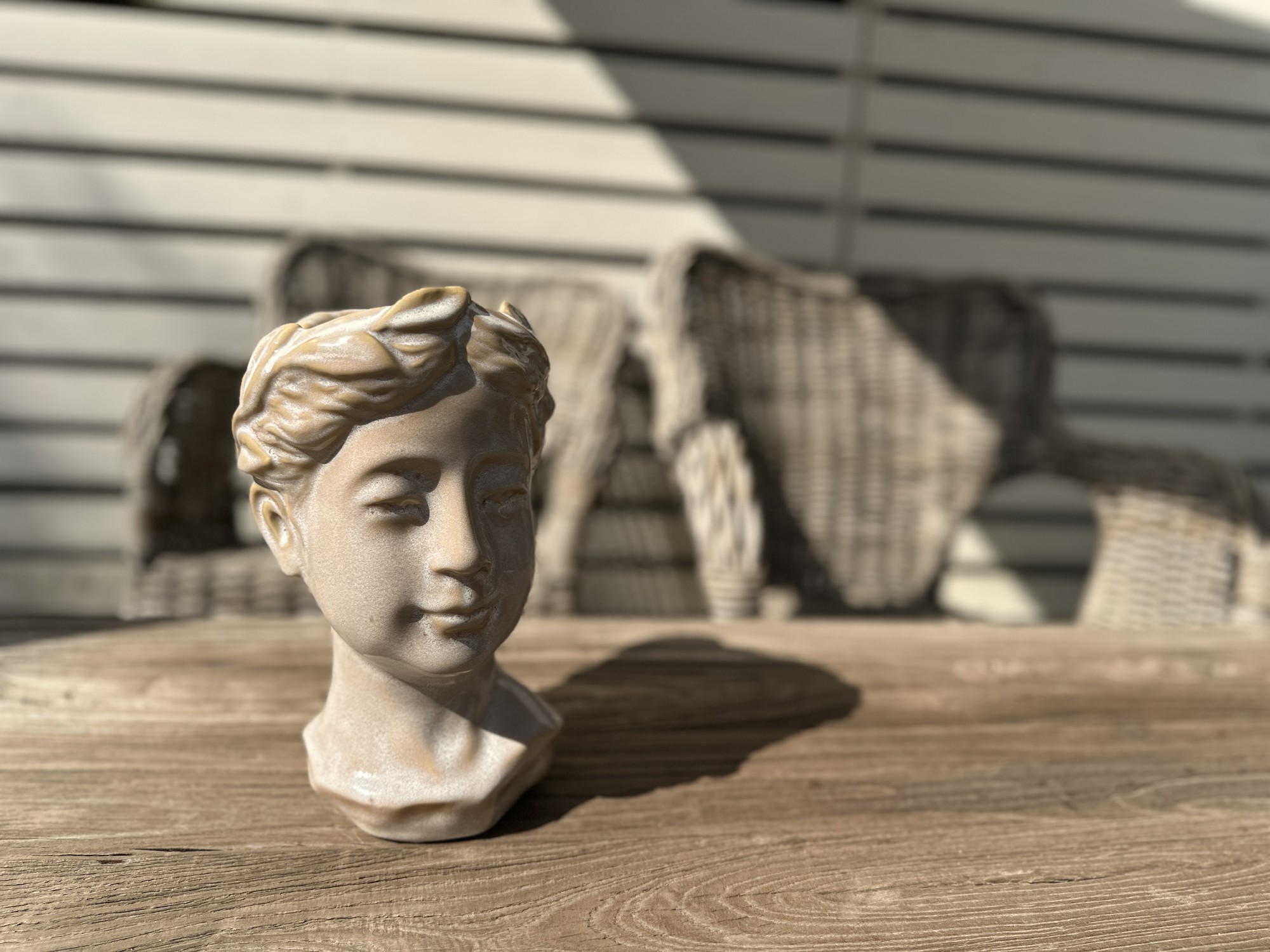 Vase 'Lady', beige, aus Keramik, B 18 cm, T 15,3 cm, H 27 cm