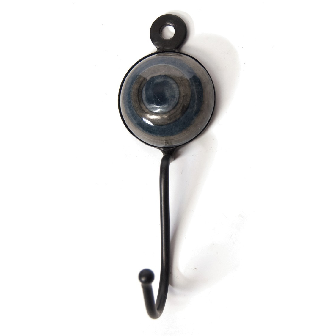 Wandhaken 1fach, blau/grau, L 4,5 cm, B 4,5 cm, H 15 cm