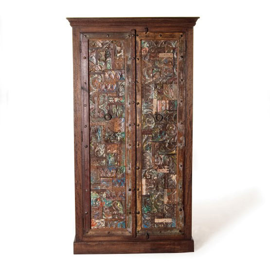 Schrank 'Cumbria' aus recyceltem Holz, L 103 cm, B 45 cm, H 188 cm