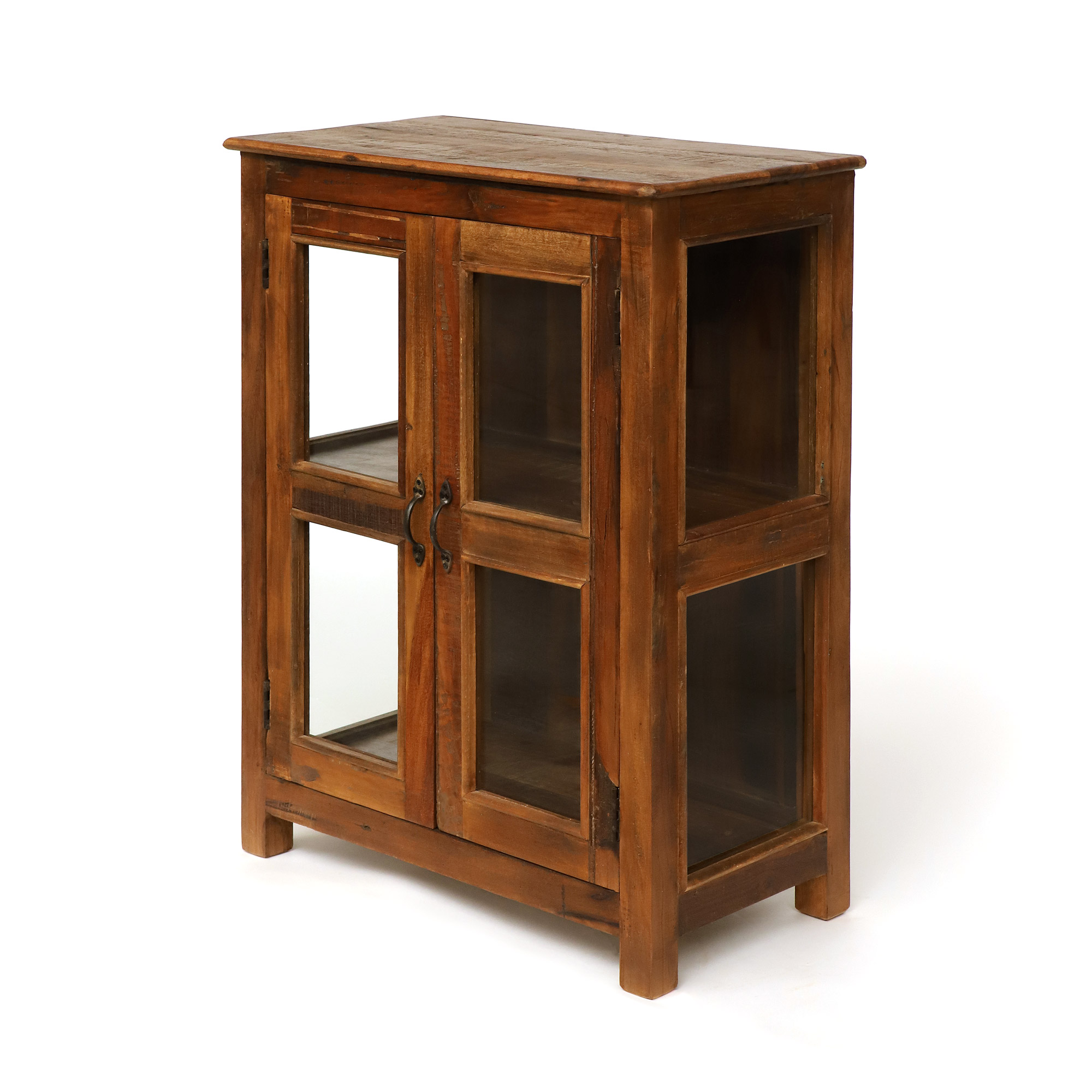 Vitrinenschrank 'Mal', aus recyceltem Holz, H 100 cm, B 79 cm, L 42 cm