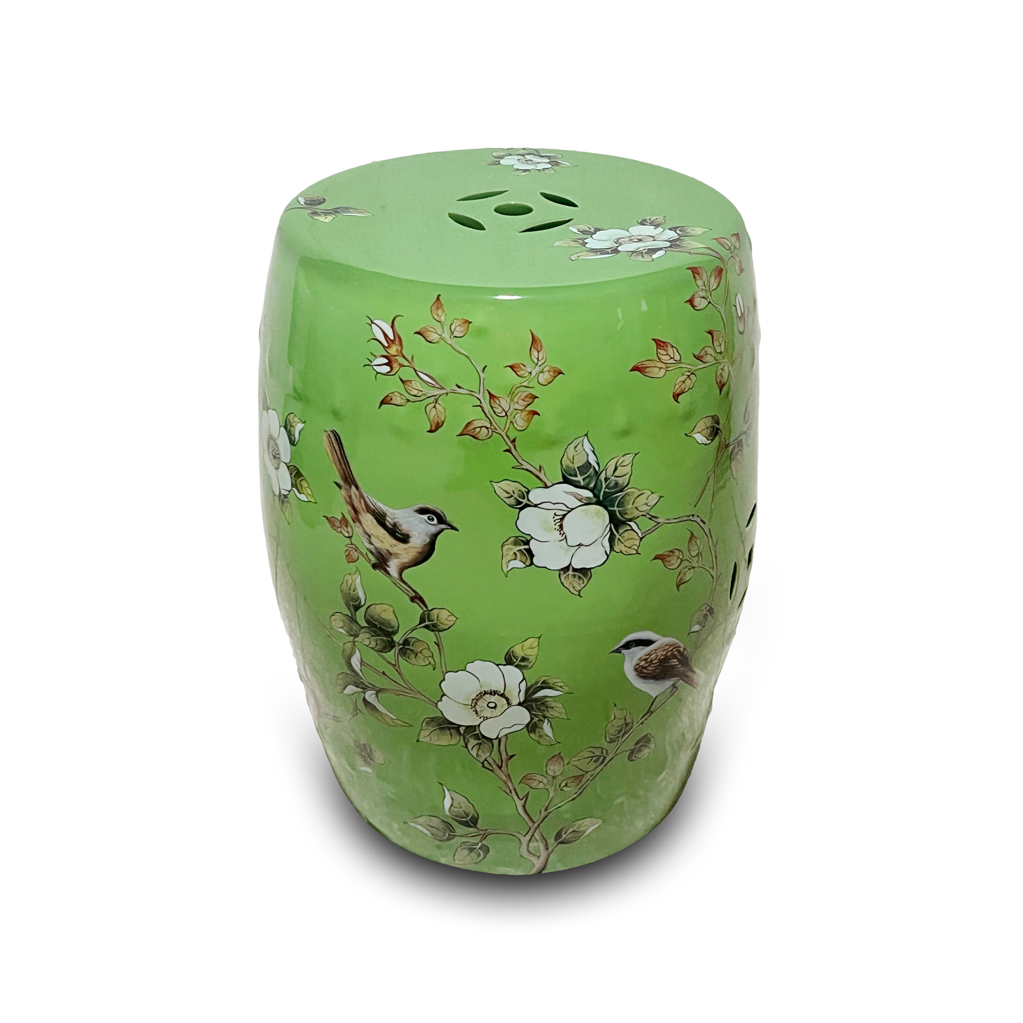 Keramik-Hocker, grün, multicolor, Ø 34 cm, H 43 cm