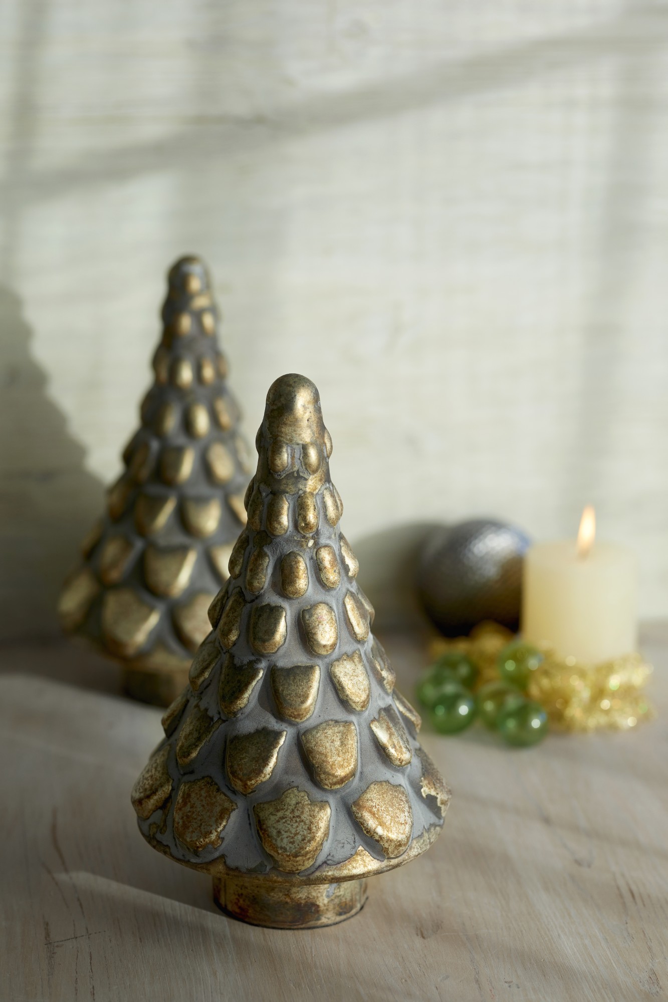 Figur Tannenbaum, antik gold, Ø 16 cm, H 26 cm