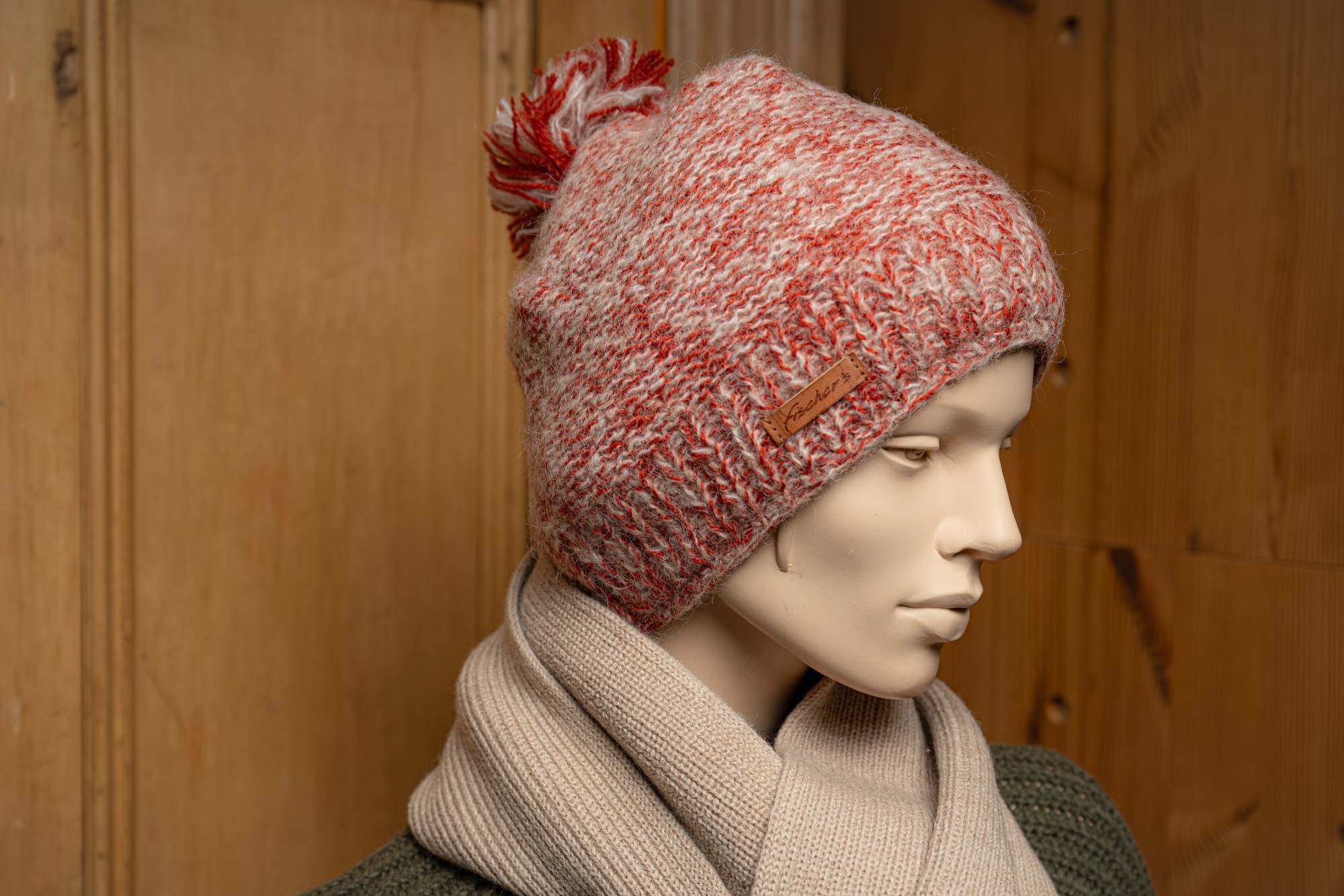 Strickmütze orange meliert