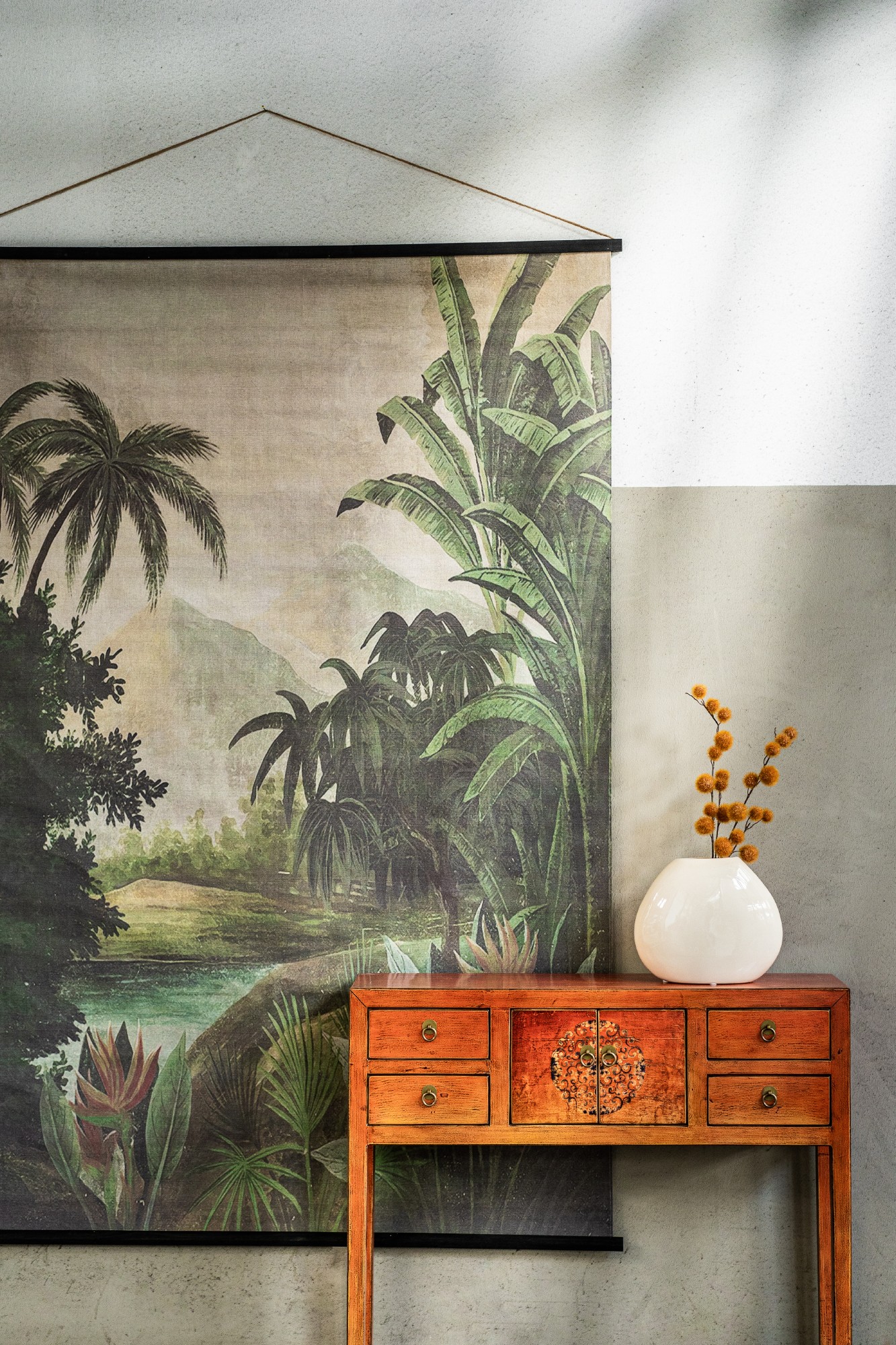Rollbild auf Leinwand 'Jungle Nature', multicolor, B 154 cm, H 215 cm, T 2 cm