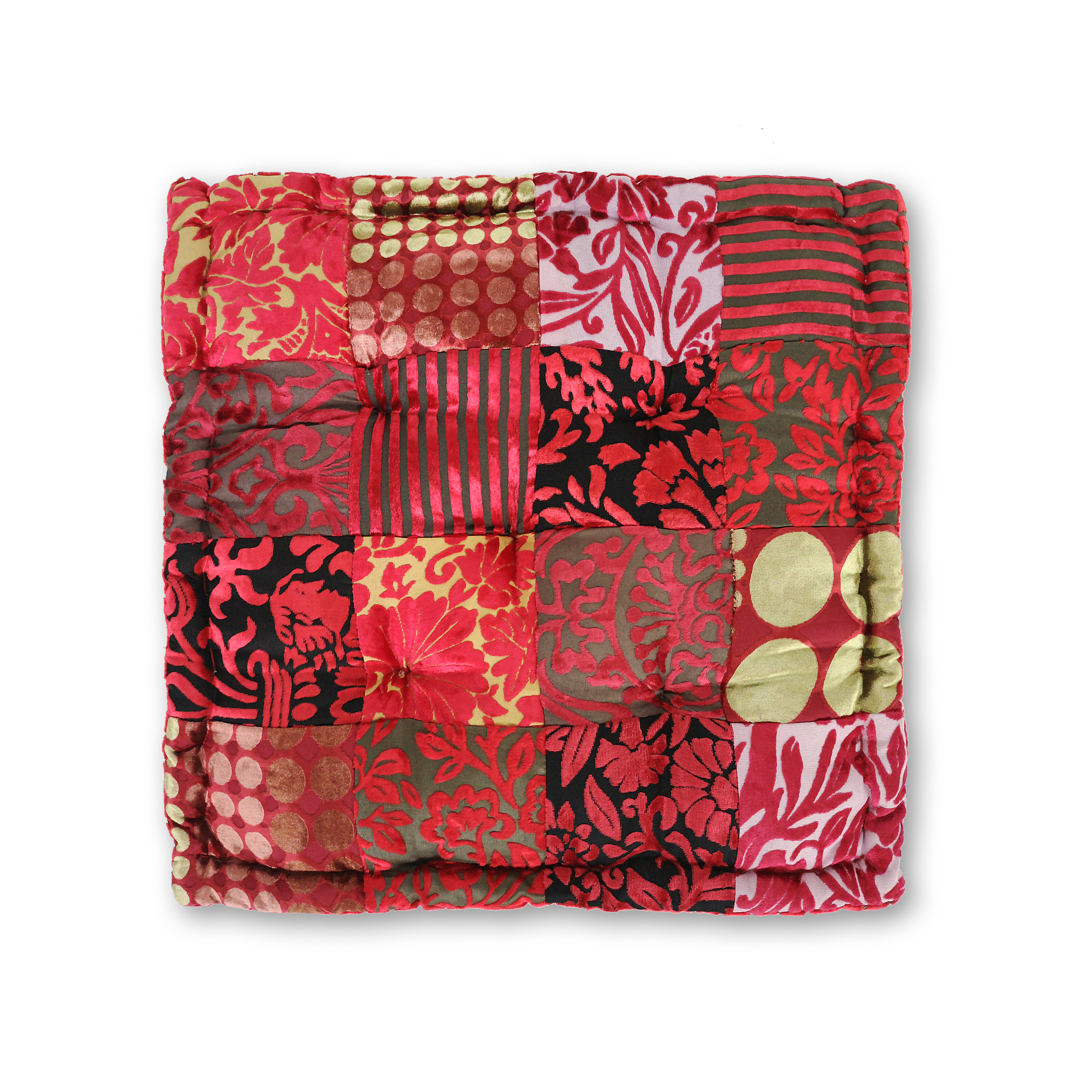 Sitzkissen Patchwork, rot, T 45 cm, B 45 cm, H 10 cm