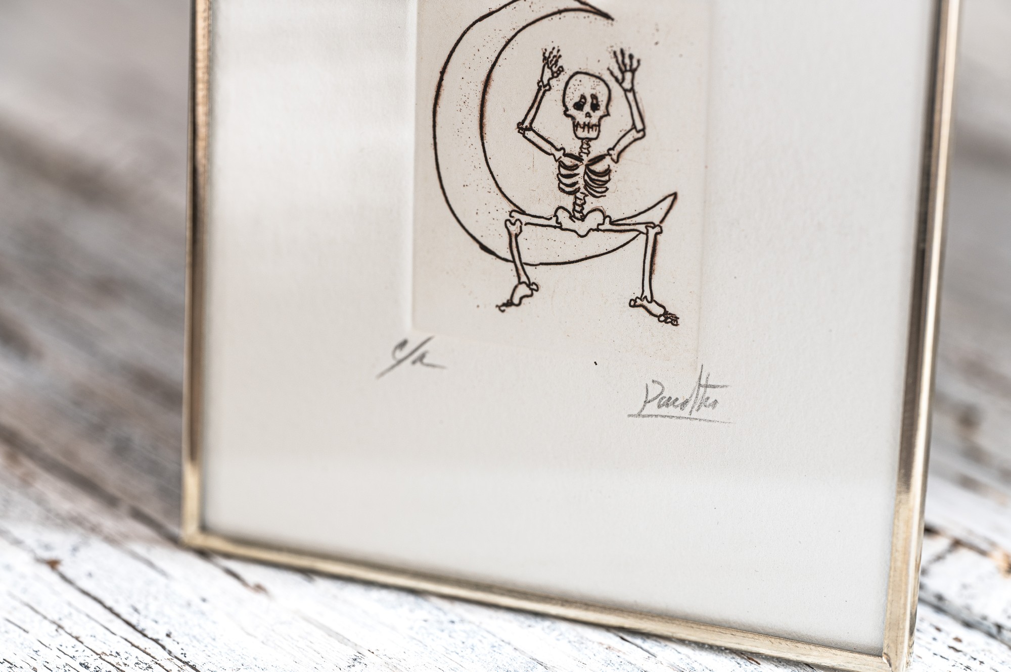 Radierung 'Moonlight', gerahmt, H 11 cm, B 10 cm