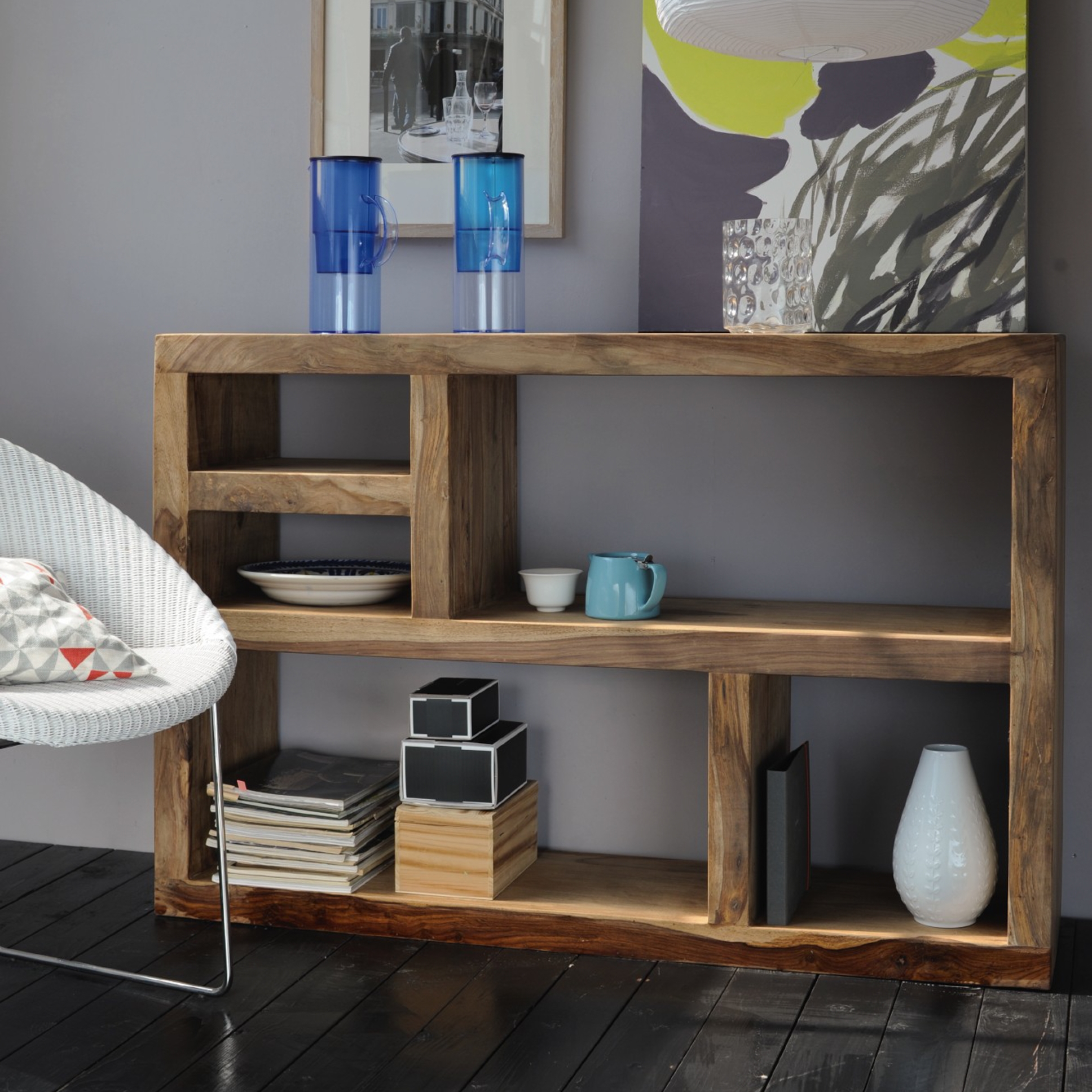 Regal 'Ystad', II, braun, L 135 cm, B 35 cm, H 90 cm