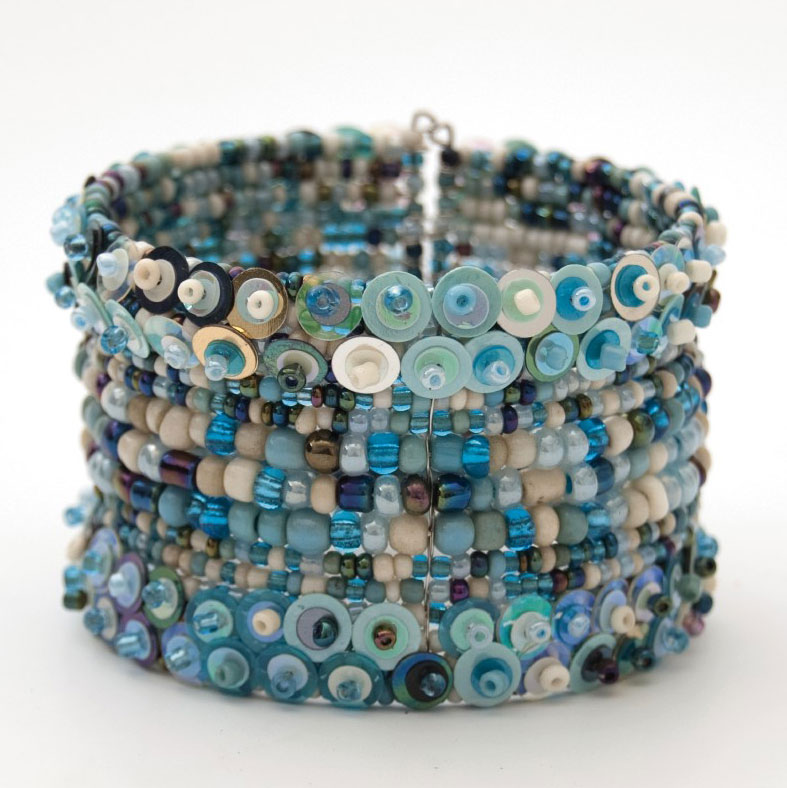 Armreif "Pailetten", blau