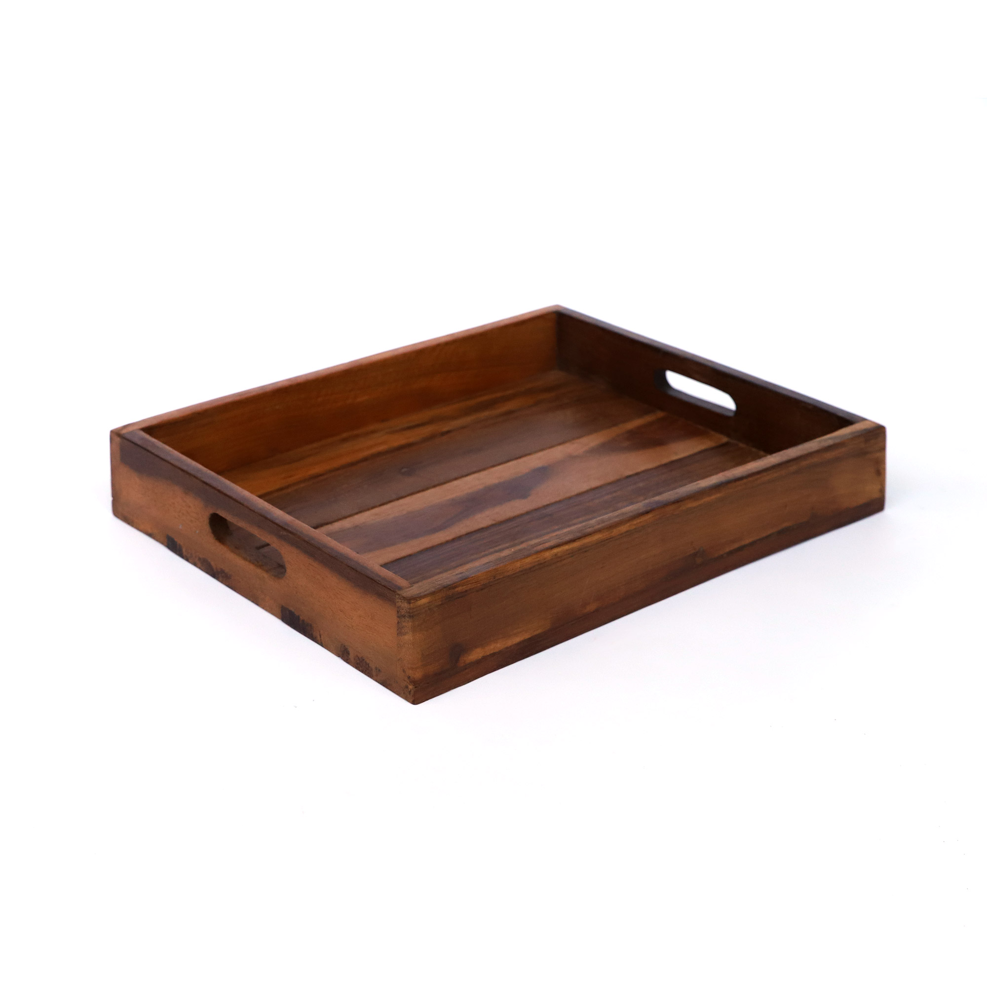 Tablett aus recyceltem Holz, B 40 cm, L 30 cm, H 6 cm