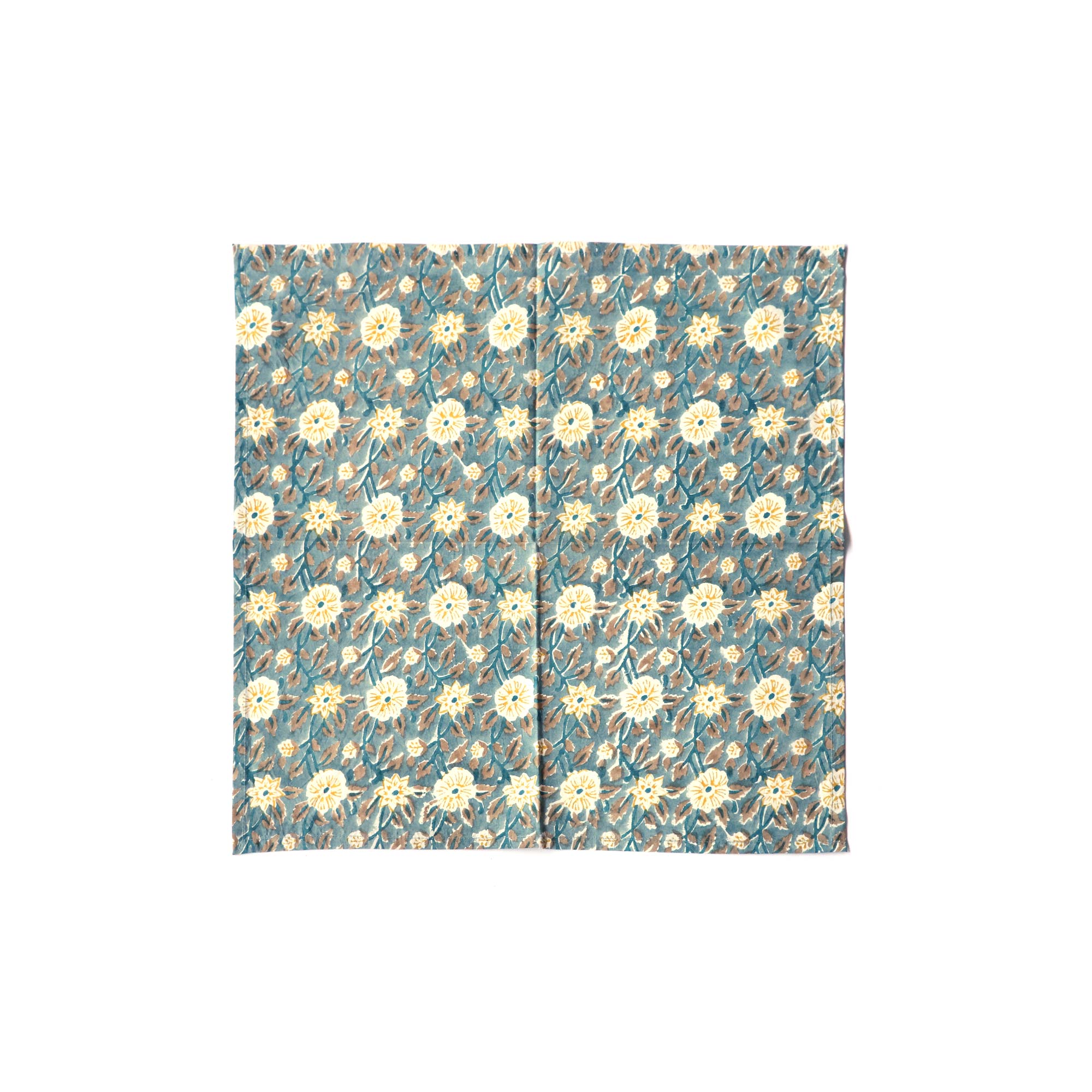 Serviette mit Blumenmuster, grau, multicolor, L 50 cm, B 50 cm