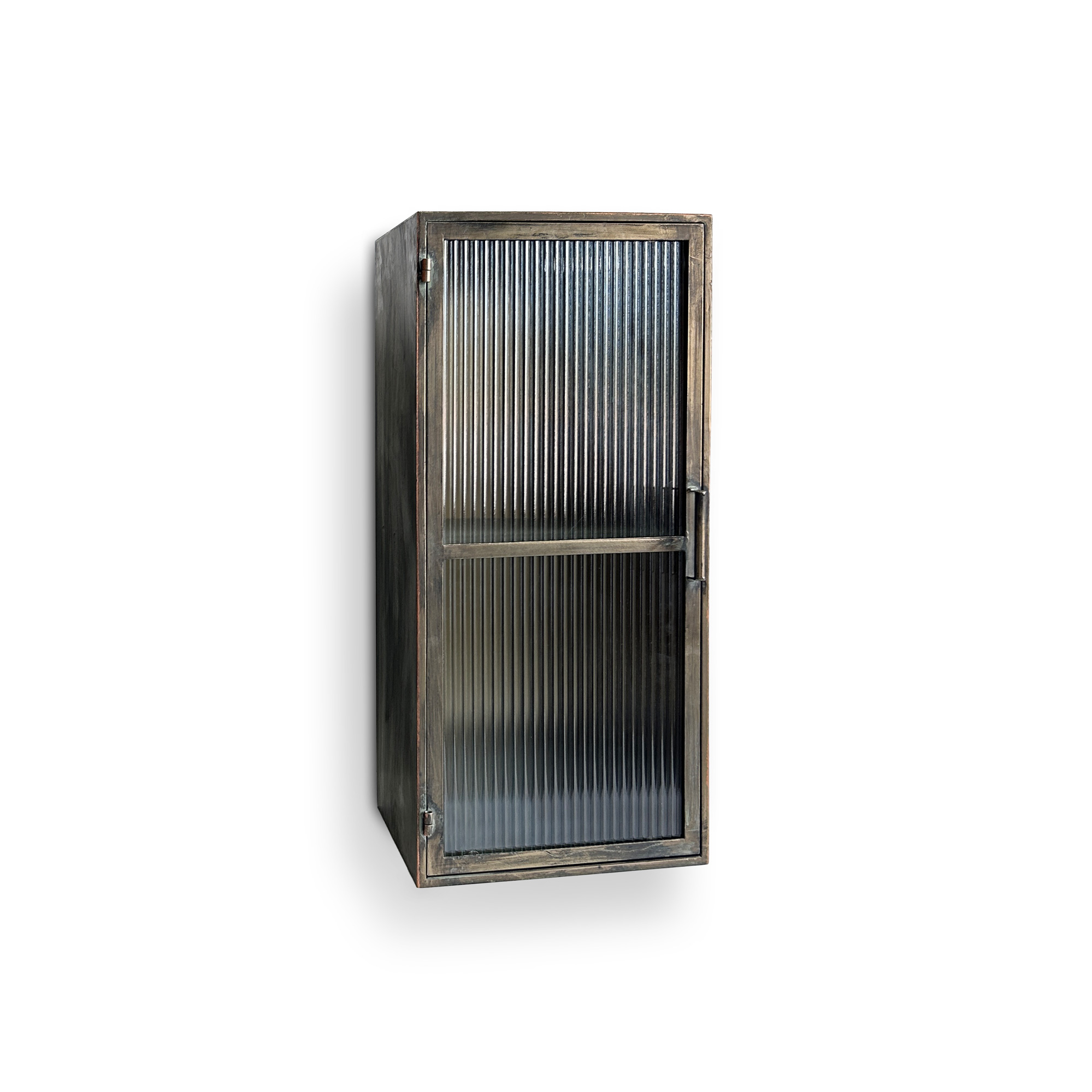 Hängeschrank 'Keerdt', mit Glastür, antik gold, B 35,5 cm, T 27,5 cm, H 74 cm